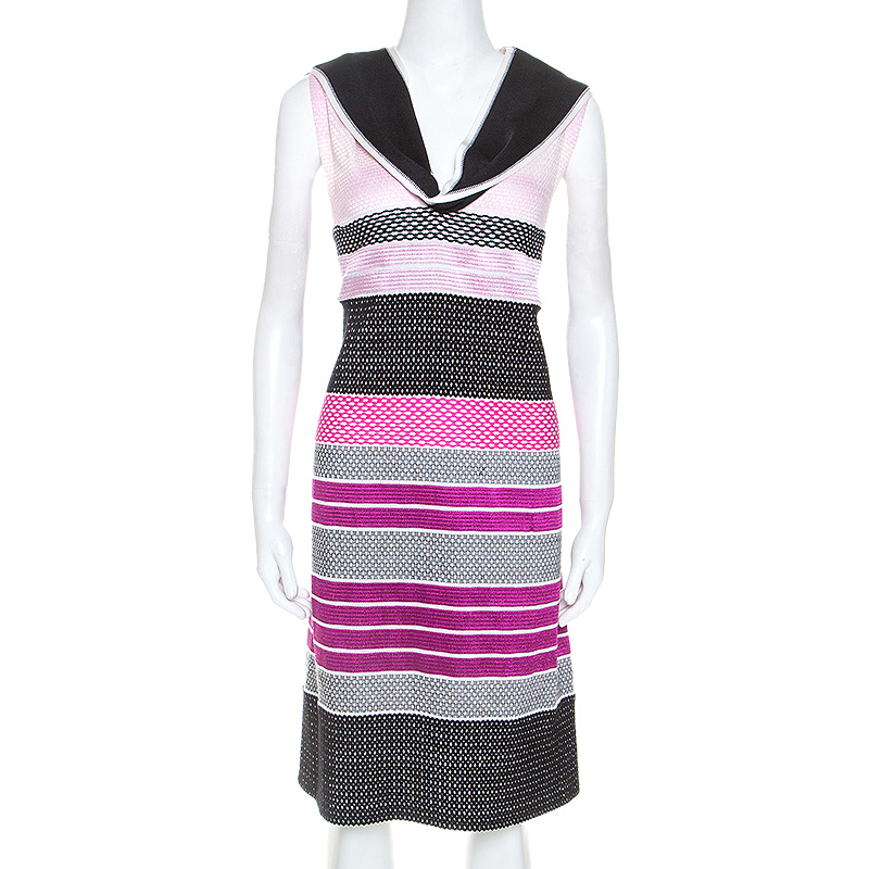 Missoni Pink And Black Knit Sleeveless Dress M