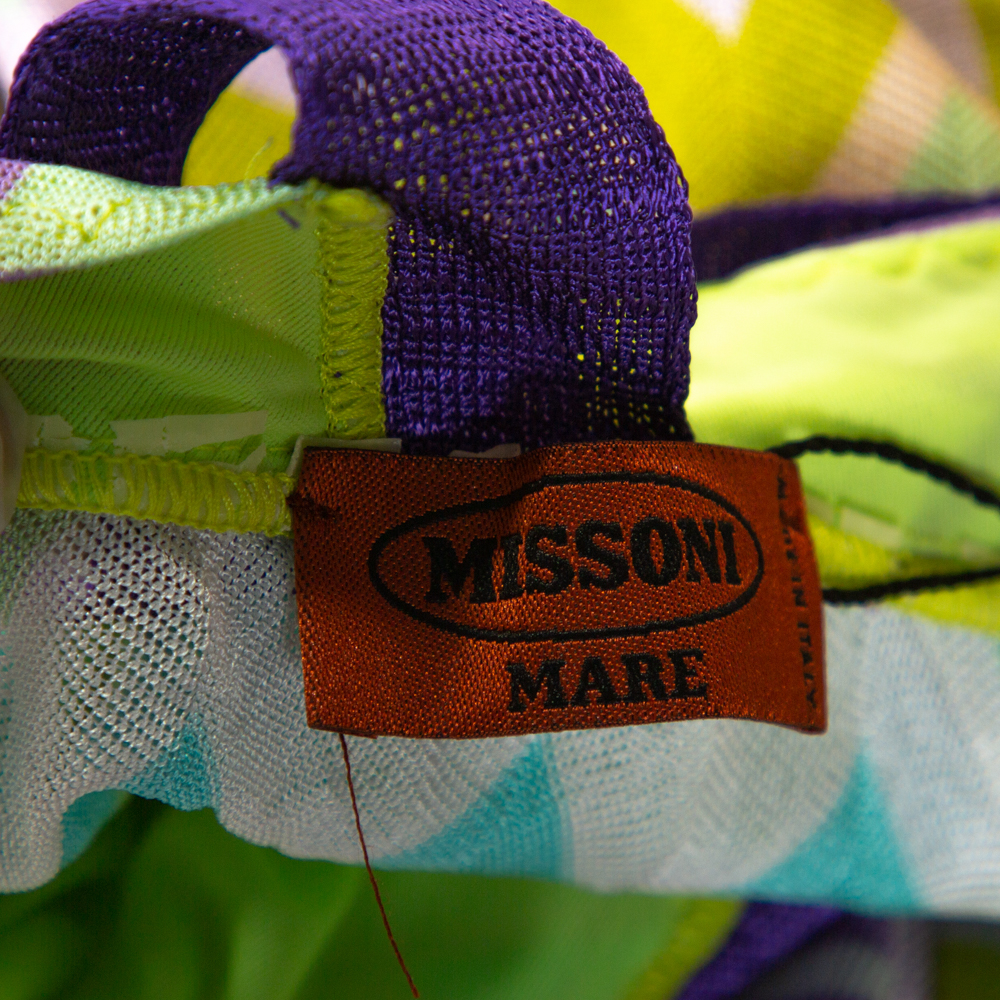 Missoni Mare Multicolor Chevron Knit Cover Up Mini Dress S