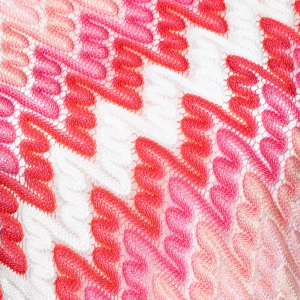Missoni Pink Patterned Knit Skater Dress US 10