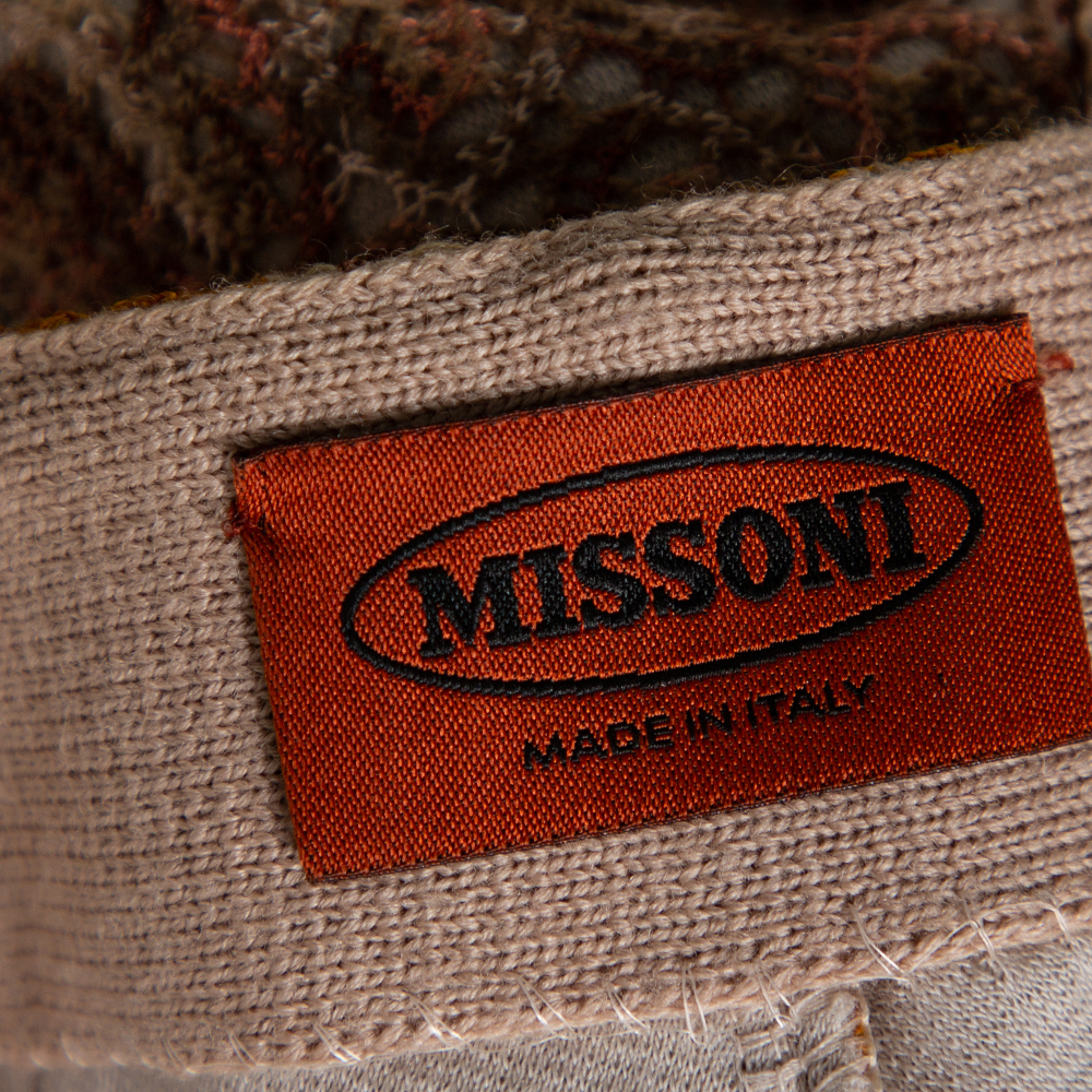 Missoni Multicolor Crocheted Knit Straight Leg Trousers S