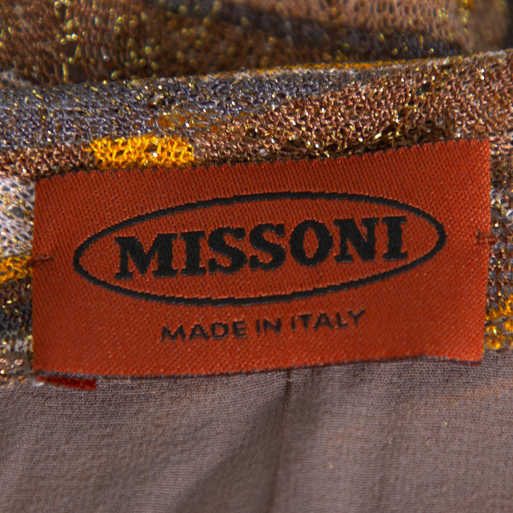 Missoni Multicolor Lurex Knit Bead Embellished Tunic M