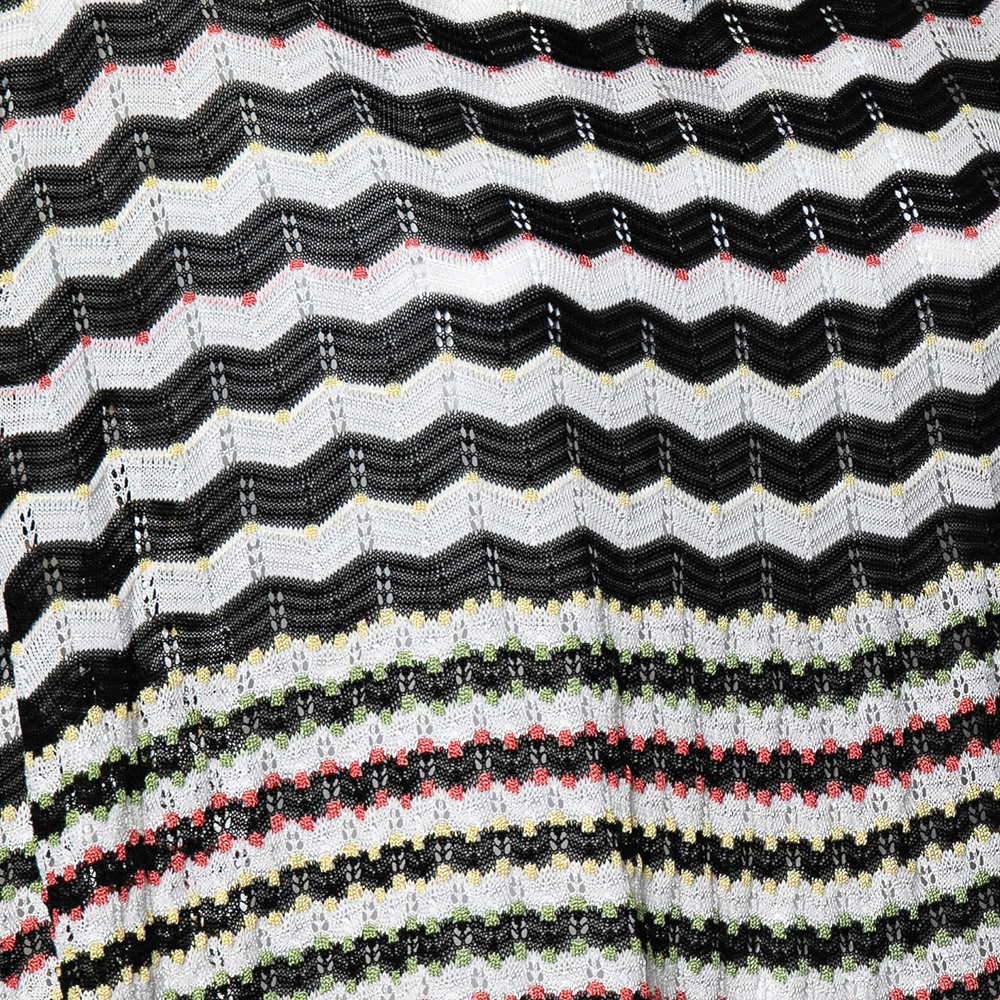 Missoni Multicolored Zig Zag Patterned Knit Poncho (One Size)