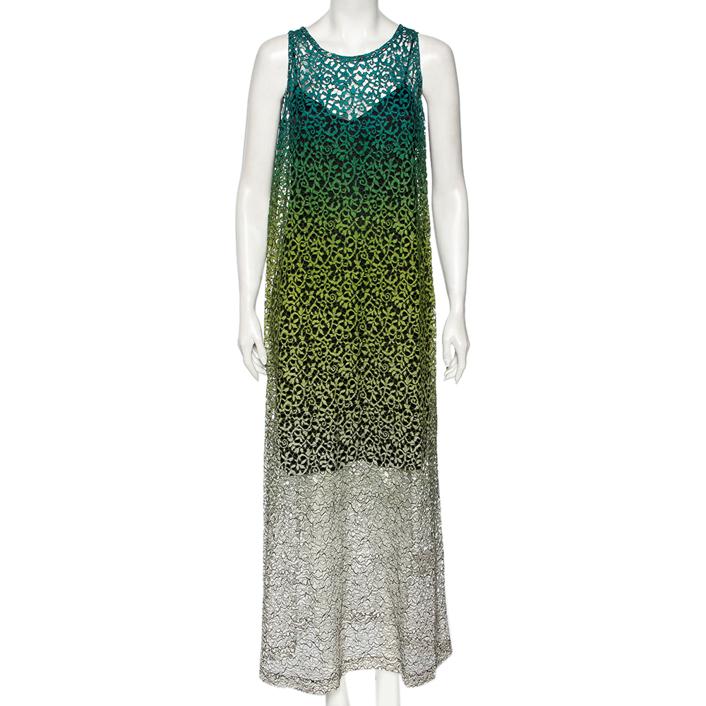 Missoni Green Ombre Lace Maxi Dress M