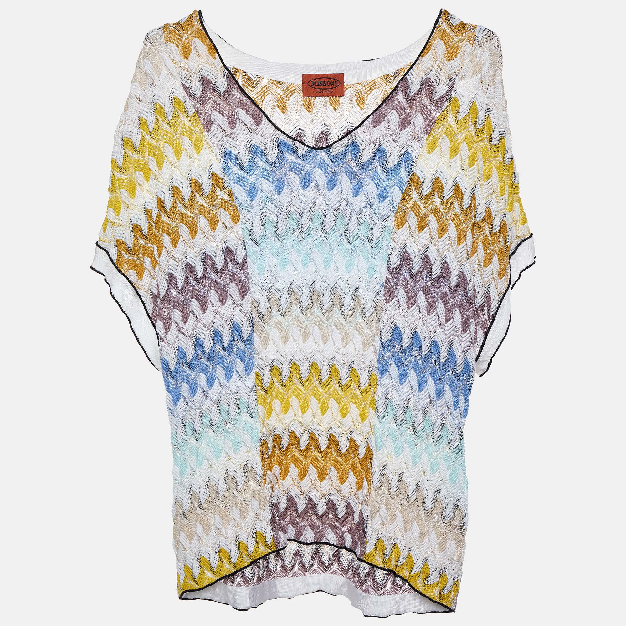 

Missoni Multicolor Cotton Patterned Knit Oversized Top