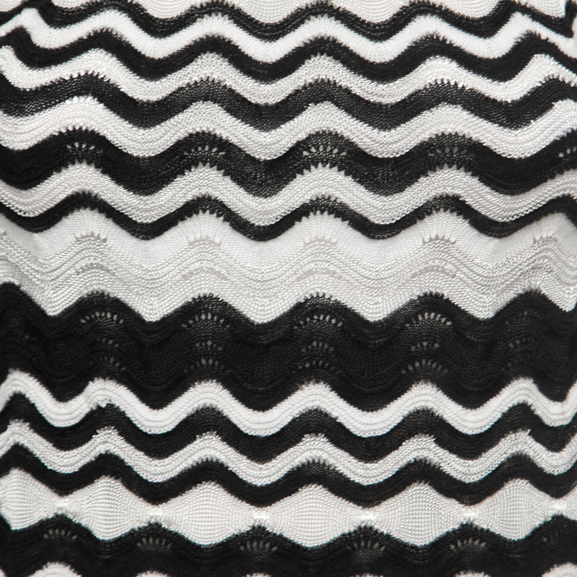 M Missoni Black/White Patterned Knit Sleeveless Top S