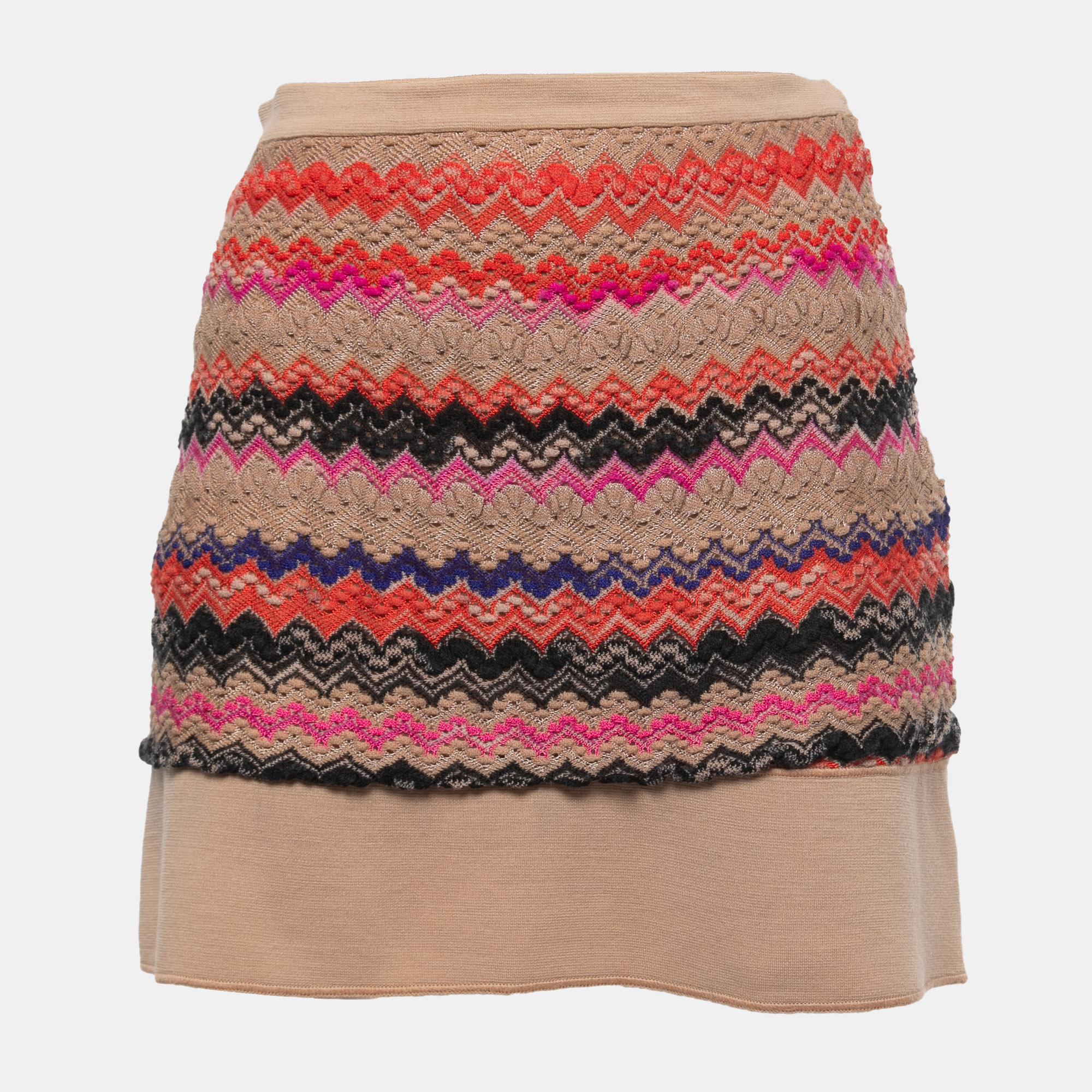 Missoni Multicolor Patterned Knit Mini Skirt S