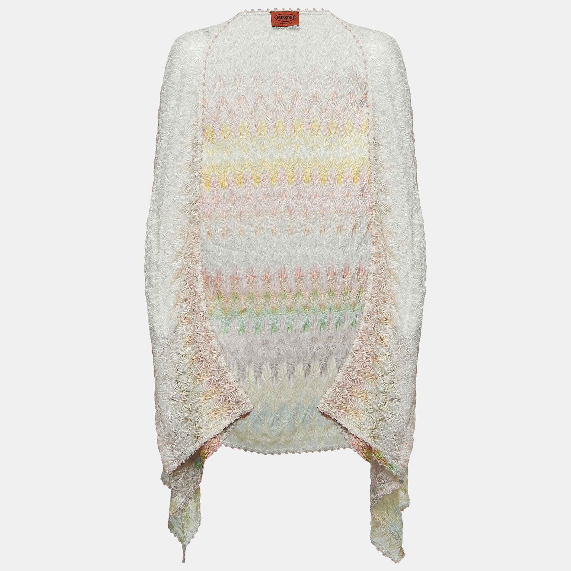Missoni Multicolor Patterned Knit Open Front Cardigan M