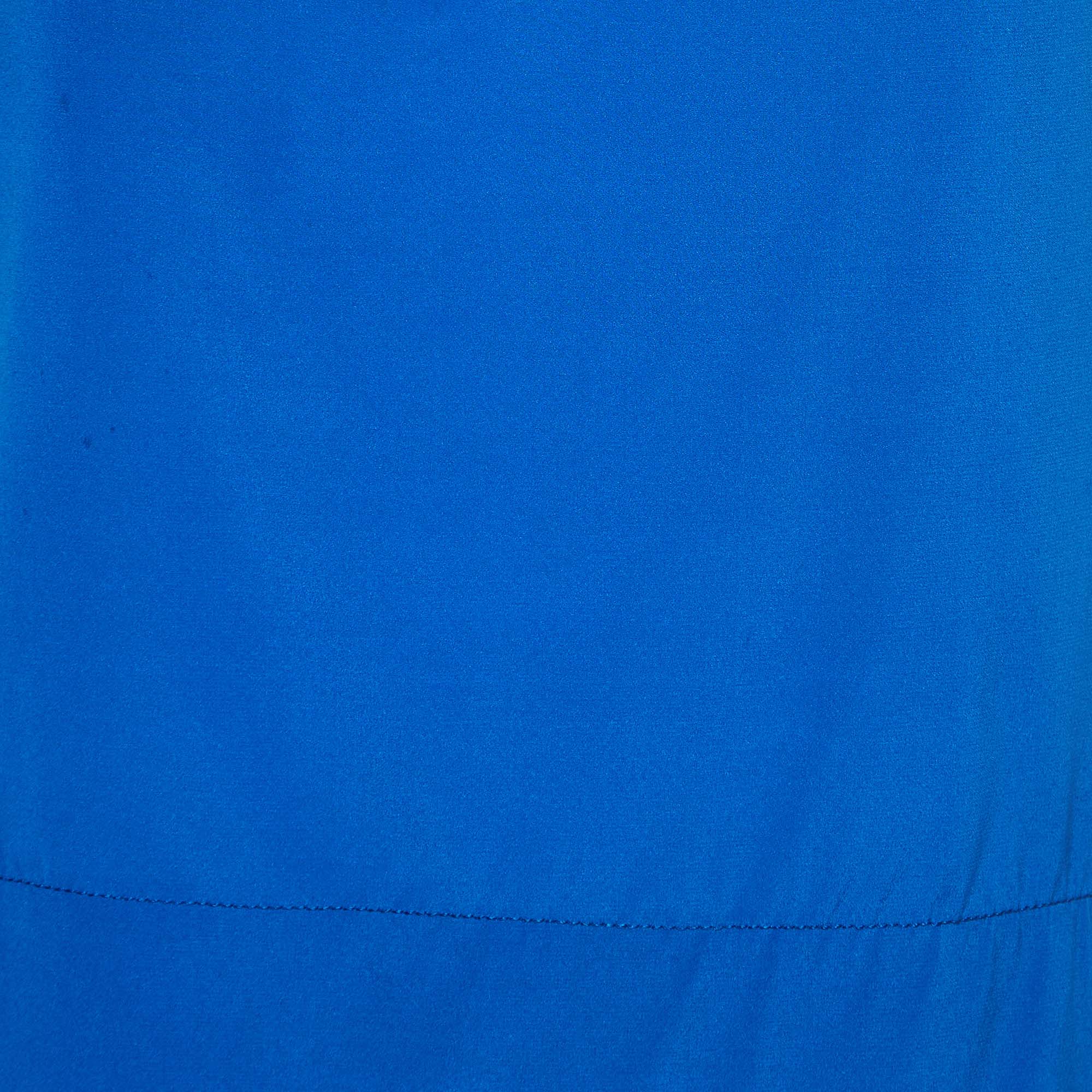 Missoni Blue Silk V-Neck Sleeveless Top S