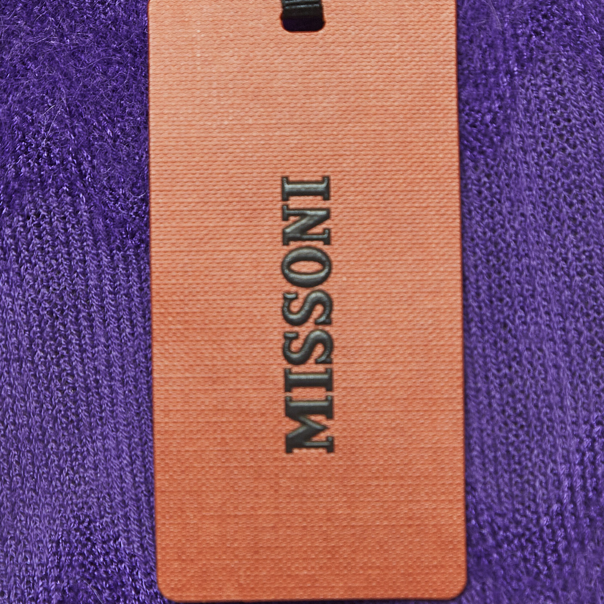 Missoni Purple Wool Blend Knit Elasticated Waist Pants S