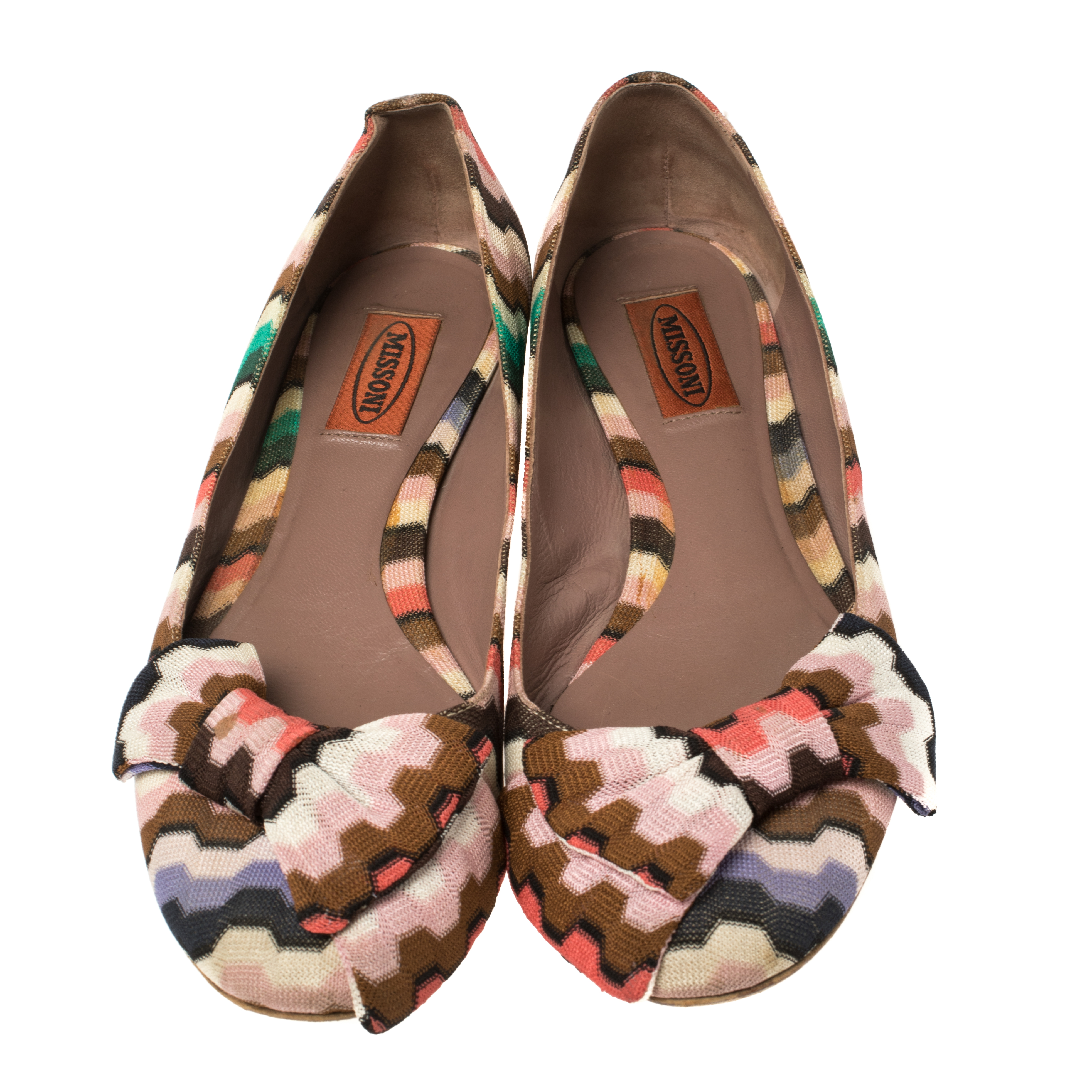 Missoni Multicolor Nylon Bow Ballet Flats Size 38.5