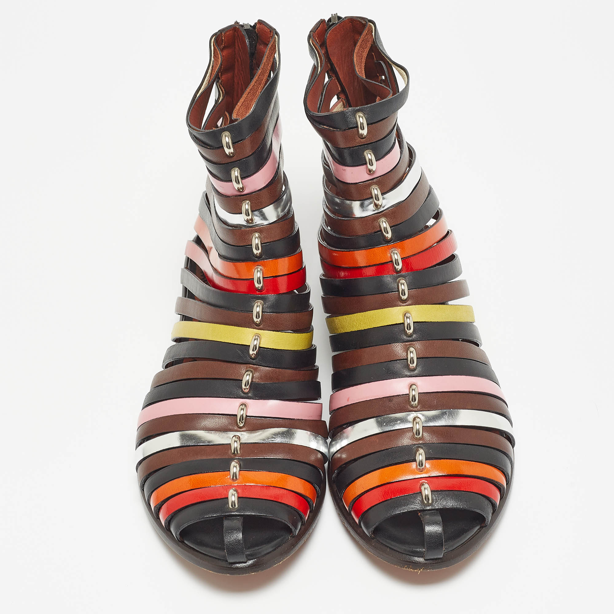 Missoni Multicolor Leather Strappy Flats Size 37