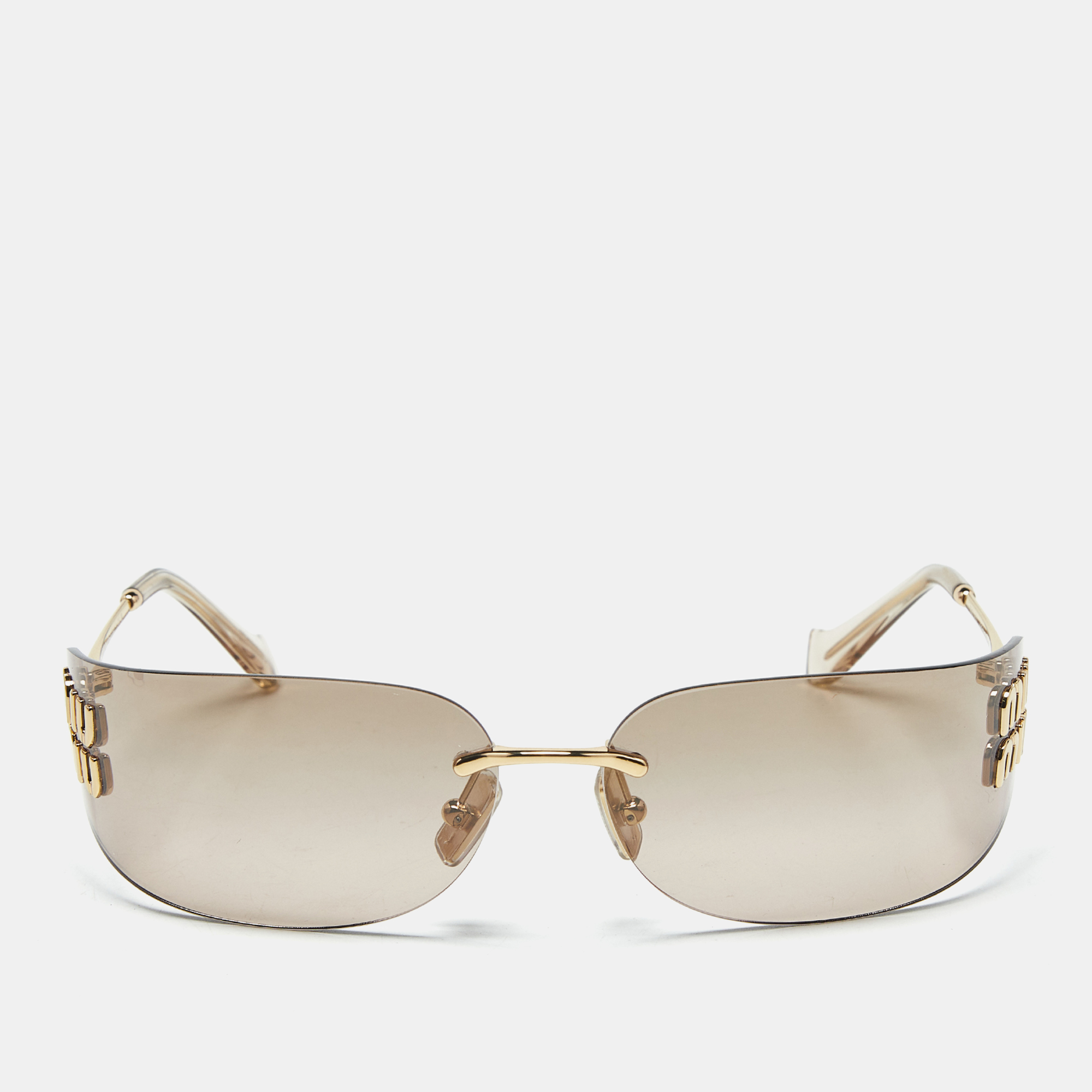 Miu Miu Brown SMU A51 Logo Square Sunglasses - Miu Miu - Modalova