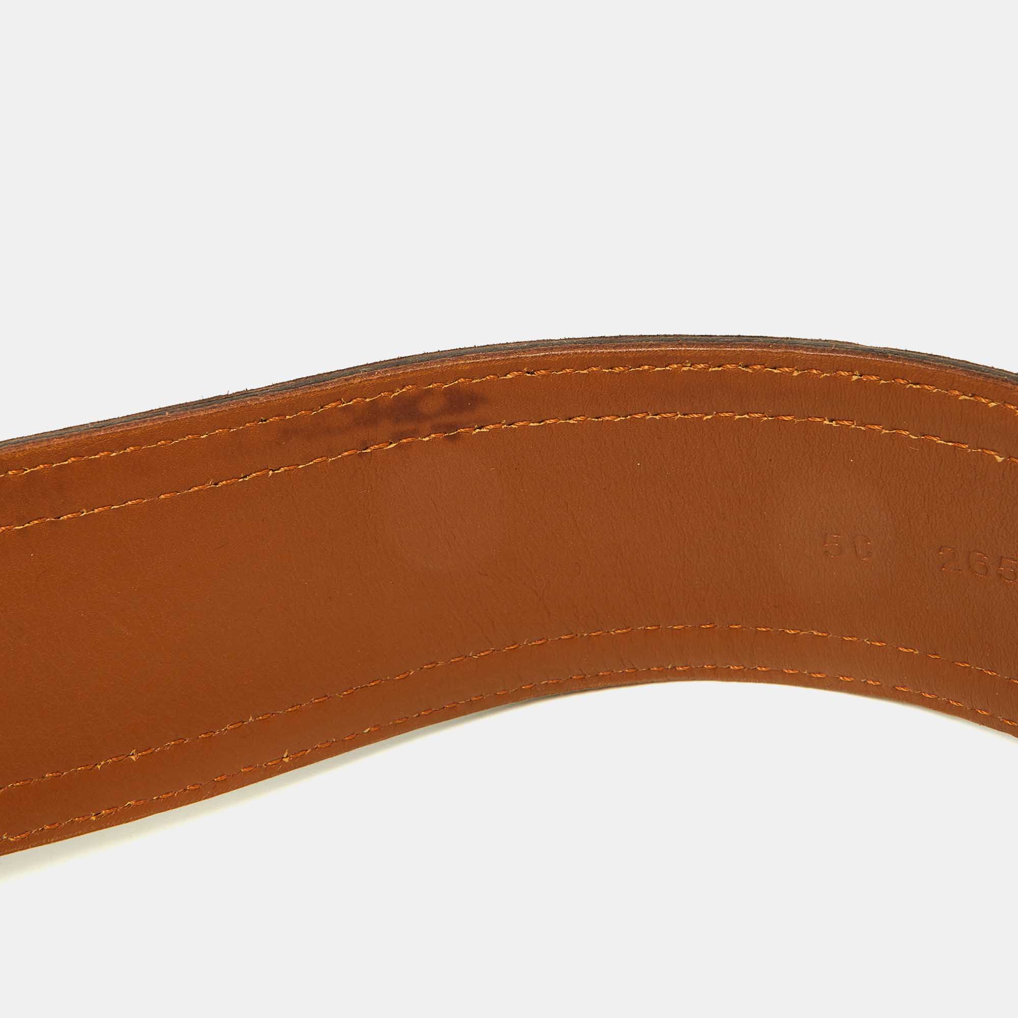 Miu Miu Brown Leather Wide Waist Buckle Belt 85CM