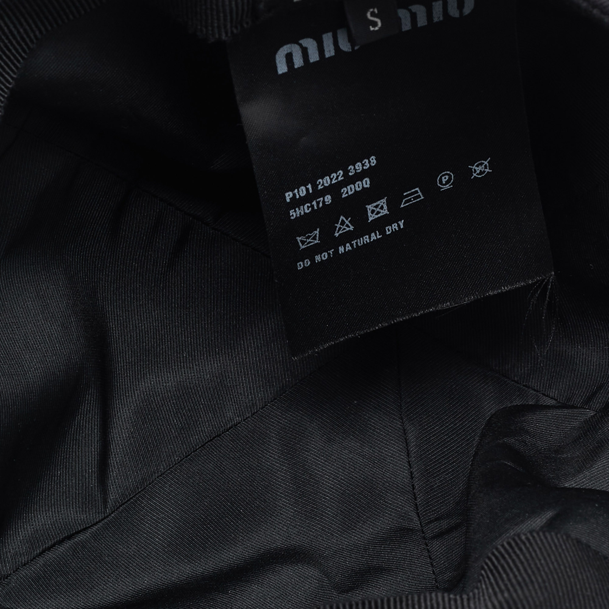 Miu Miu Black Logo Embroidered Cotton Baseball Cap S