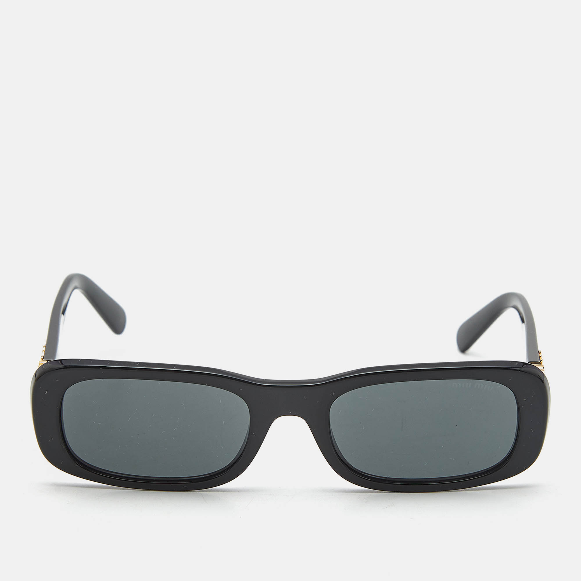 Miu Miu Black SMU 08Z Logo Rectangle Sunglasses - Miu Miu - Modalova