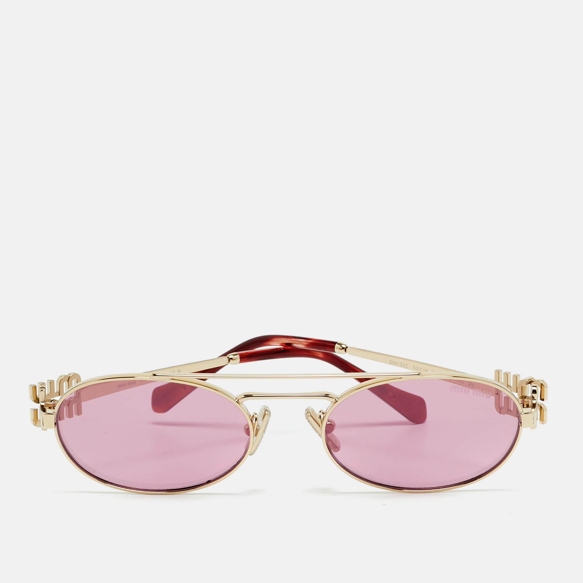 MIU MIU Gold/Pink SMU54Z Oval Sunglasses
MIU MIU Gold/Pink SMU54Z Oval Sunglasses