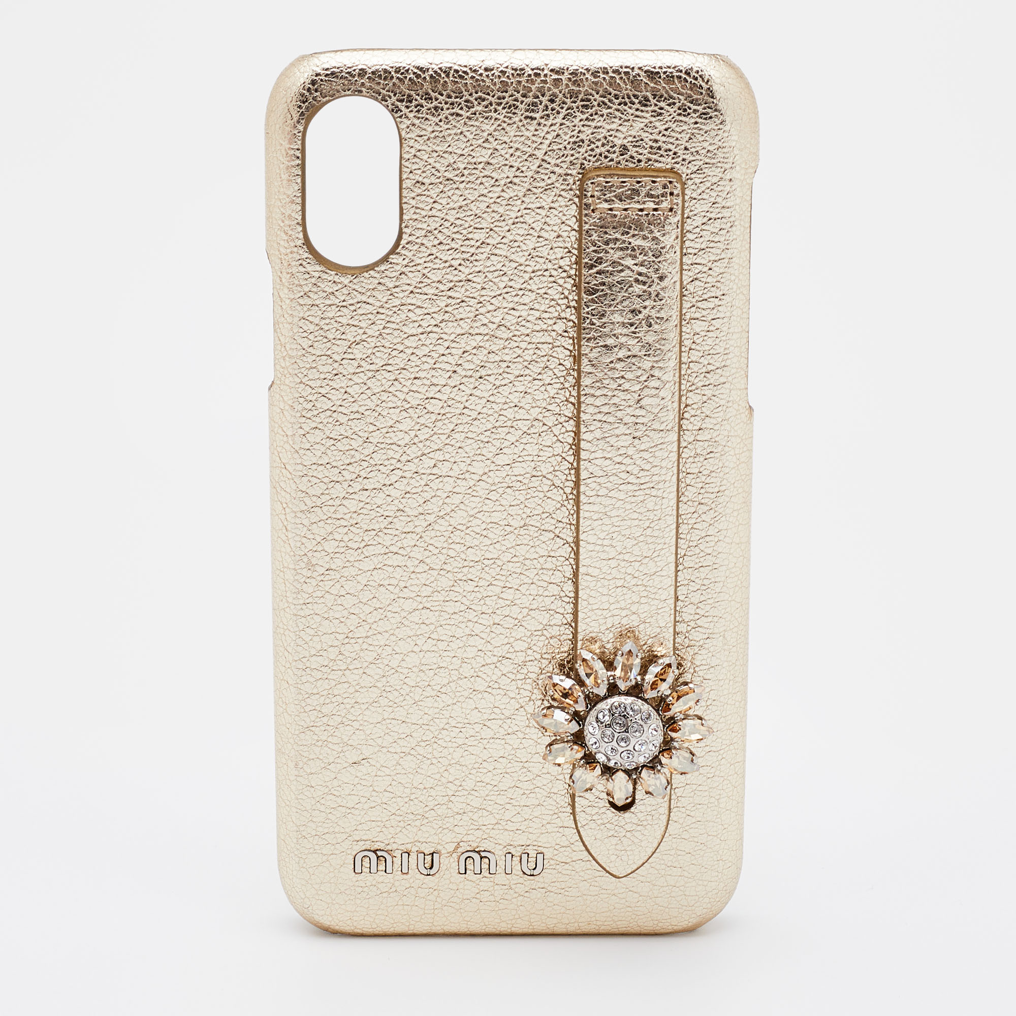 Miu Miu Gold Leather IPhone X / XS Cover