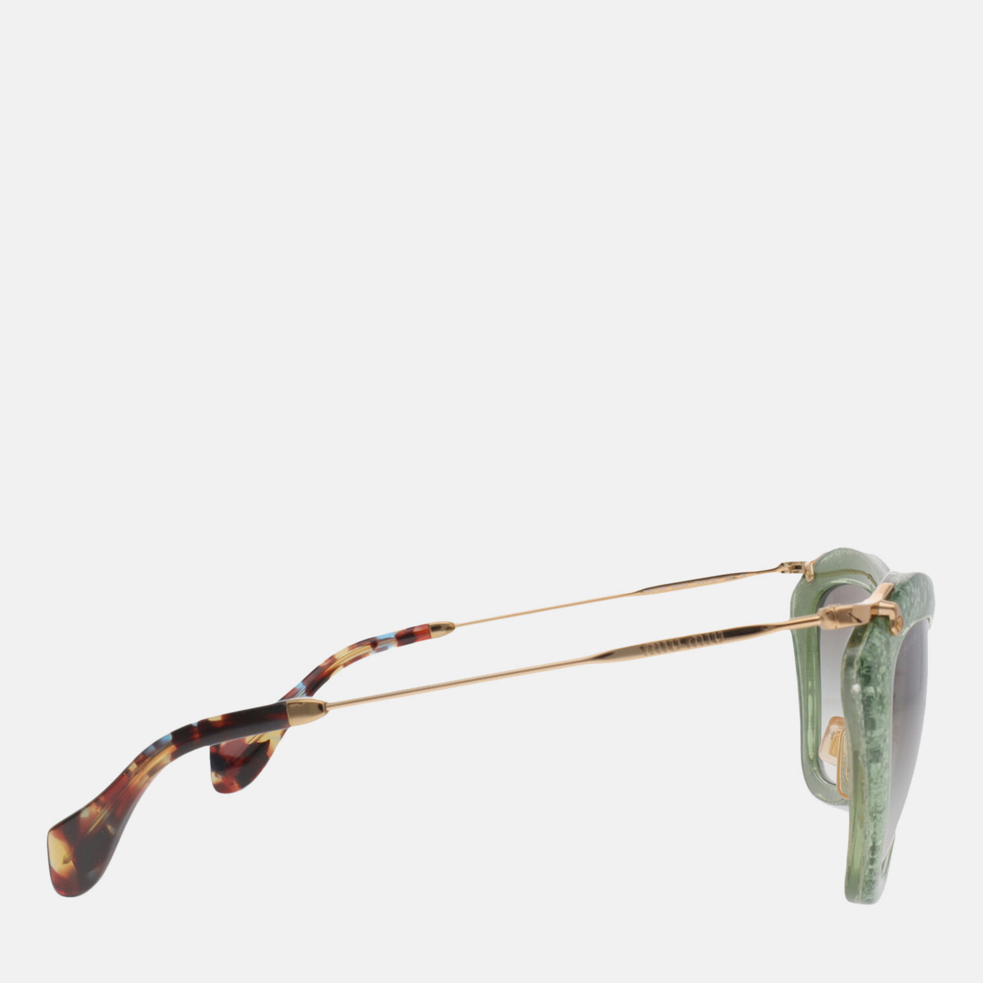 Miu Miu  Women's Synthetic Fibers Cat-Eye Frame Sunglasses - Green - One Size