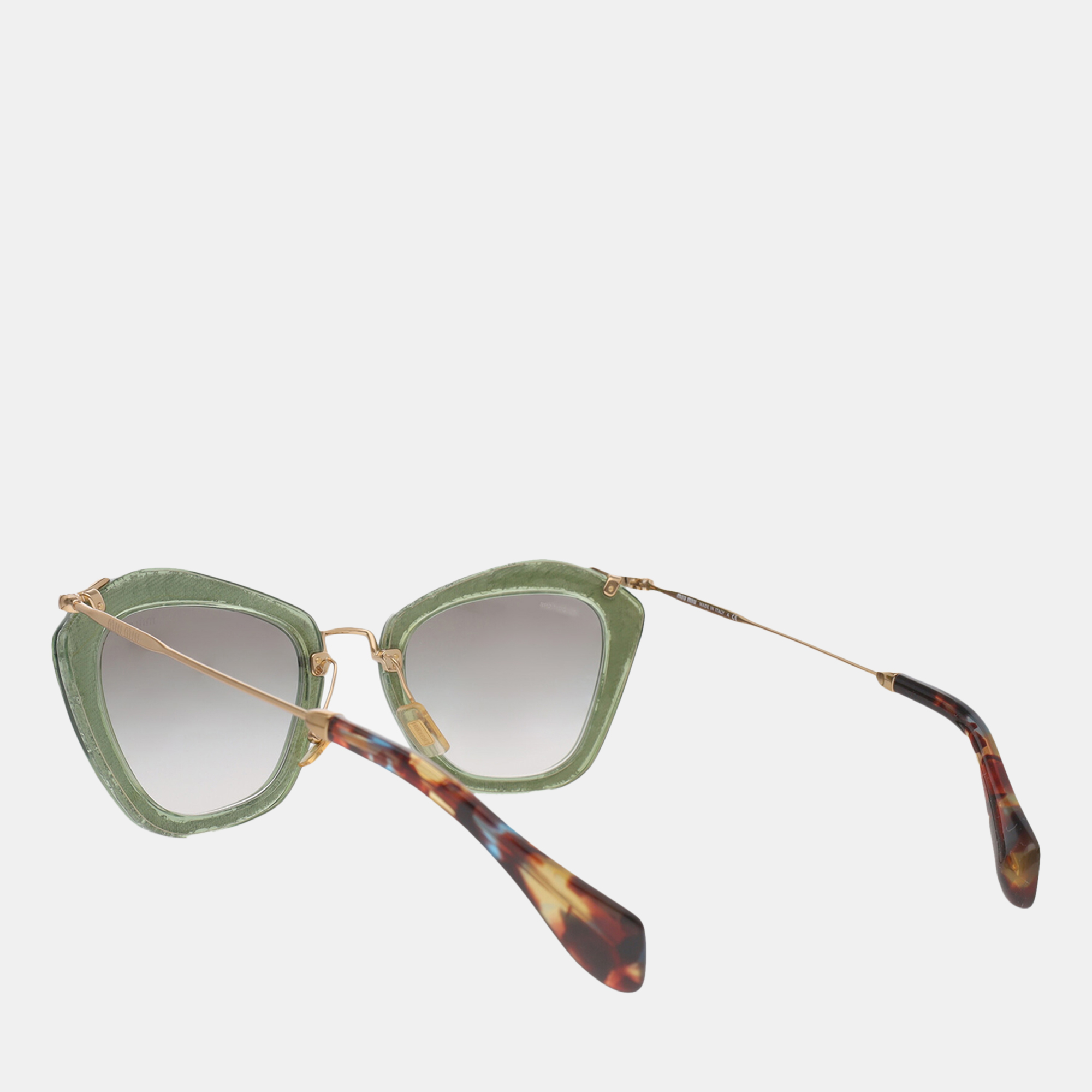Miu Miu  Women's Synthetic Fibers Cat-Eye Frame Sunglasses - Green - One Size