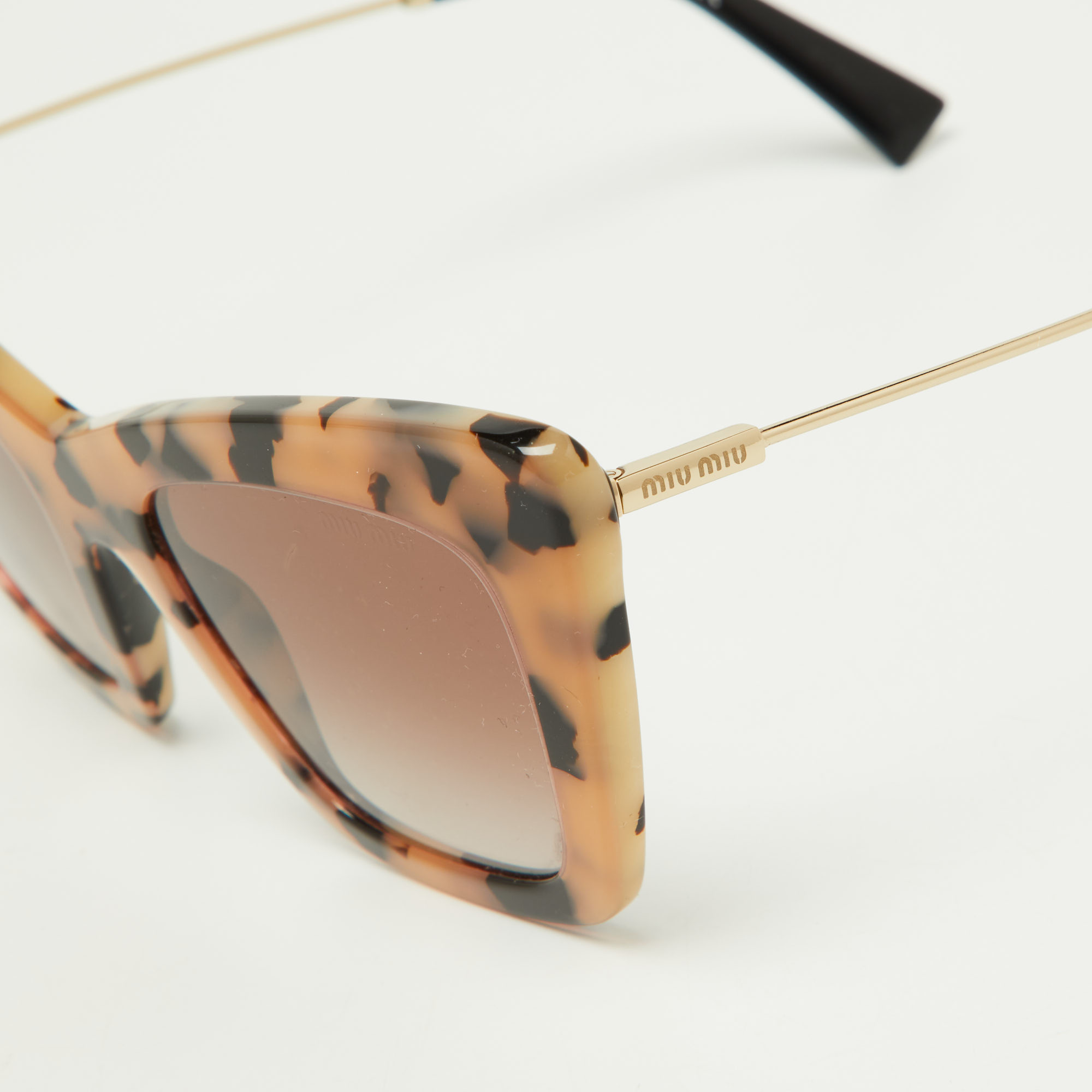 Miu Miu Havana Pink/Brown Gradient SMU01W Cat-Eye Sunglasses