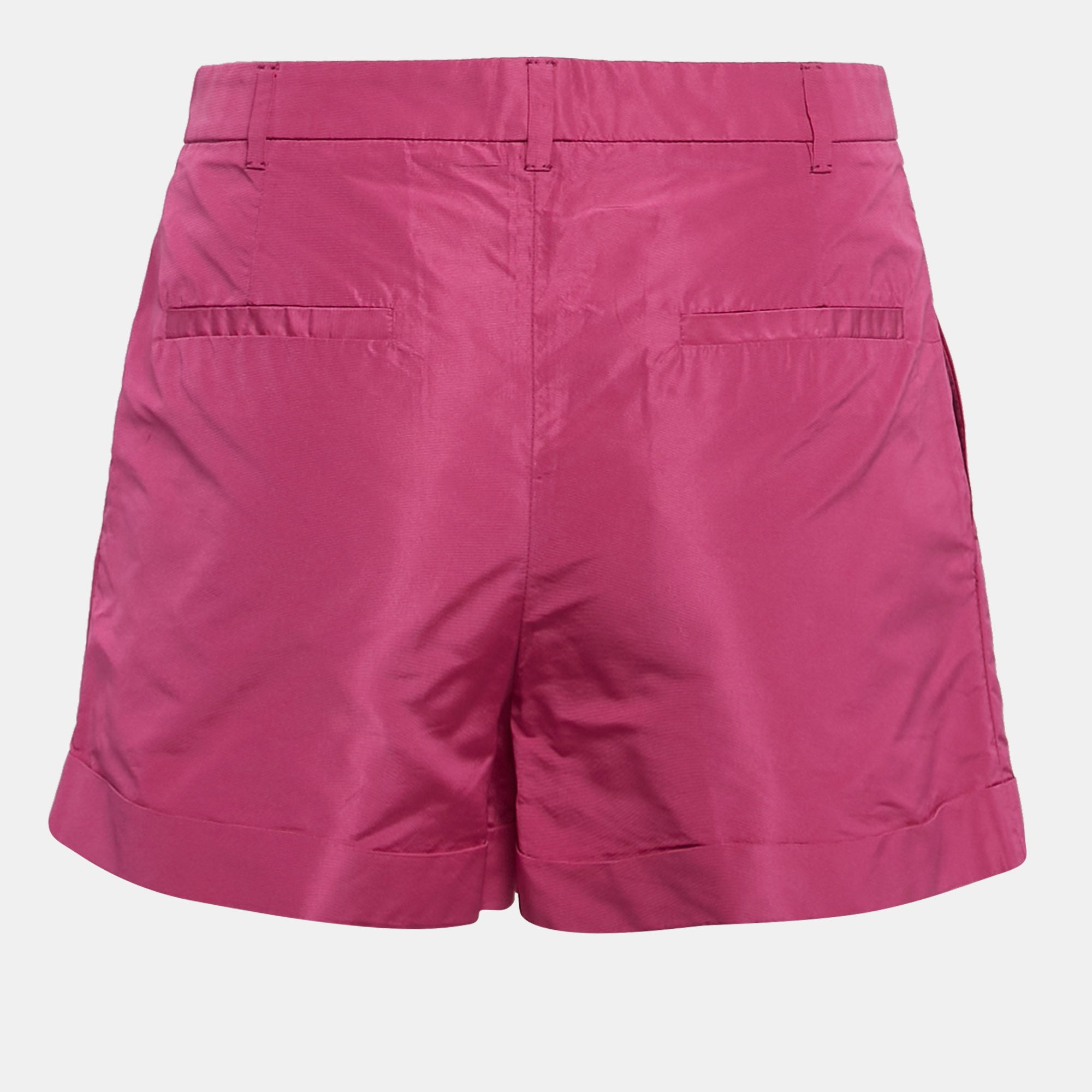 Miu Miu Pink Synthetic Pleated Shorts S