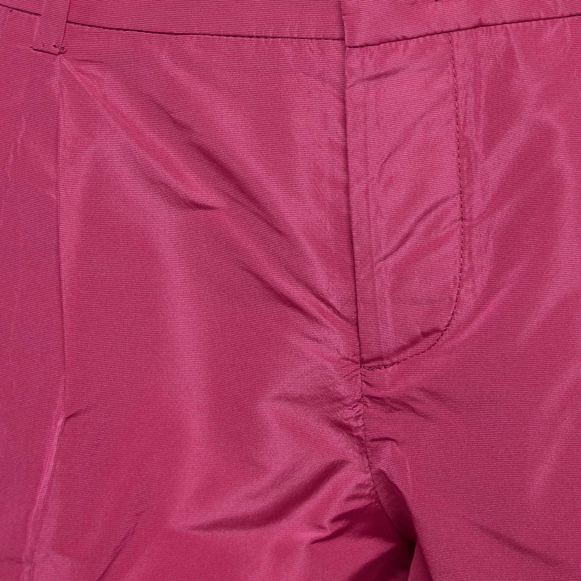 Miu Miu Pink Synthetic Pleated Shorts S