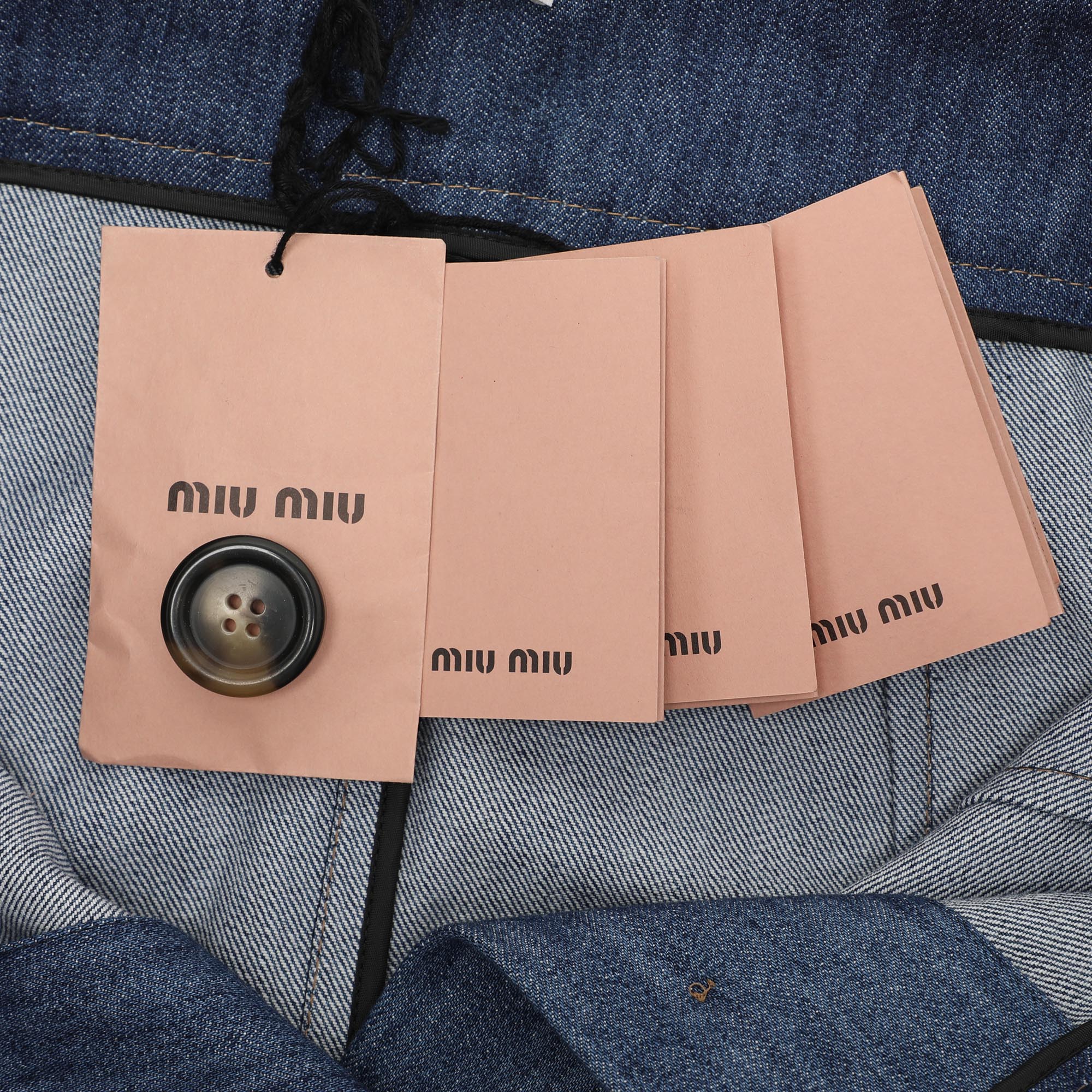 Miu Miu Blue Denim Button Front Midi Skirt M