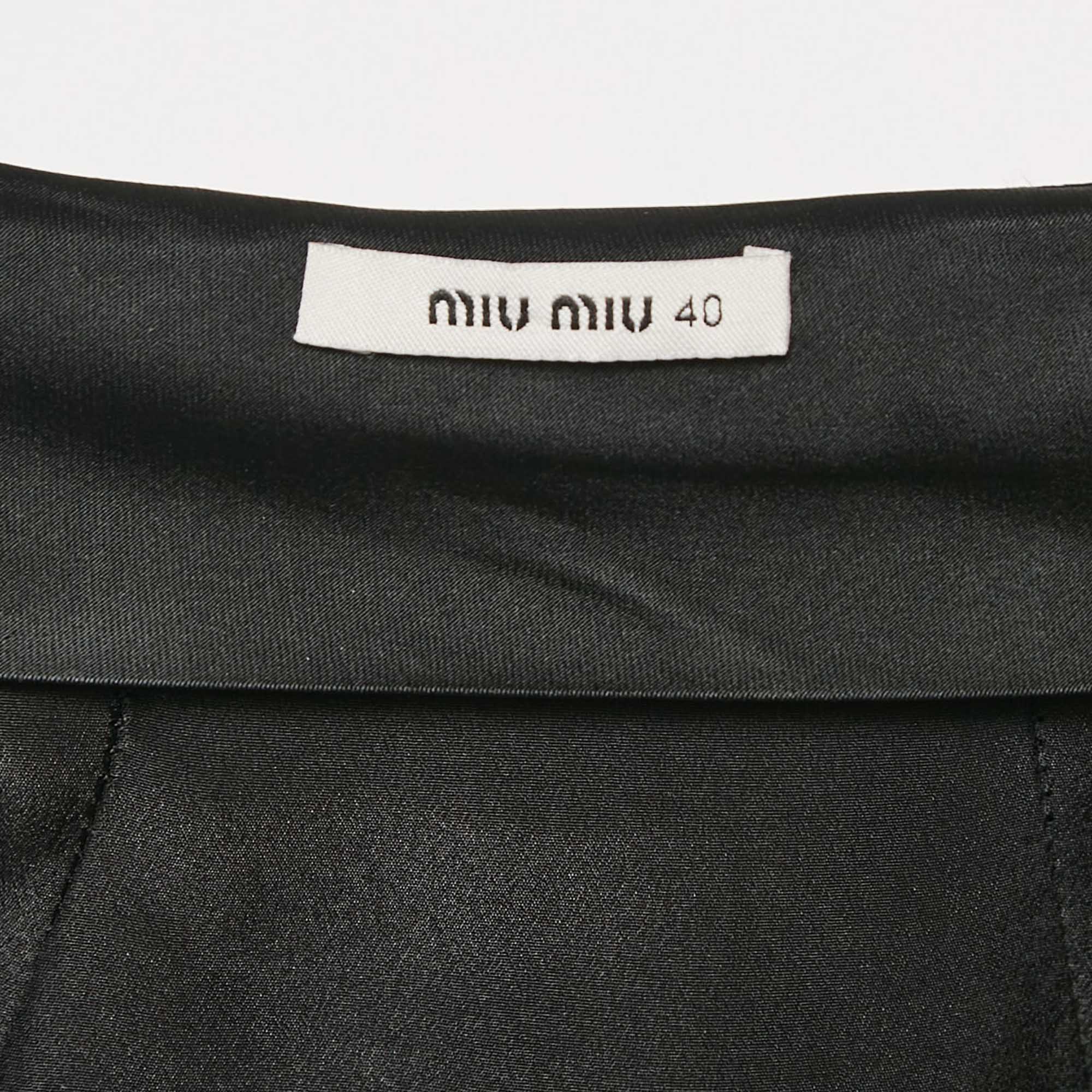 Miu Miu Black Crepe Mini Skirt S