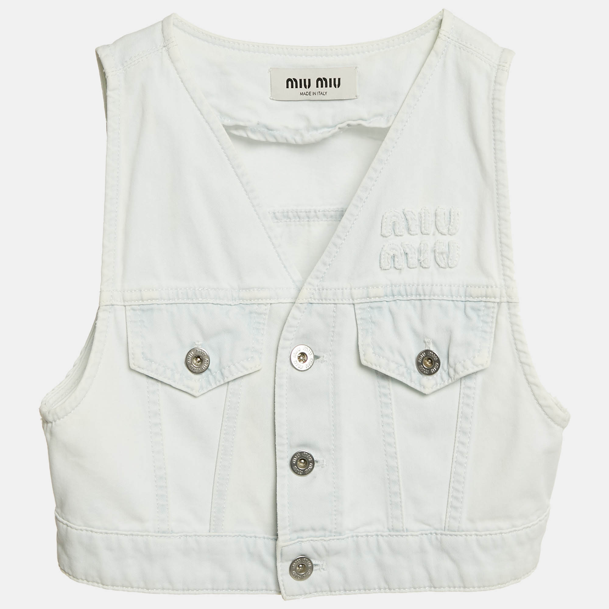 Miu Miu Light Blue Denim Vest XS