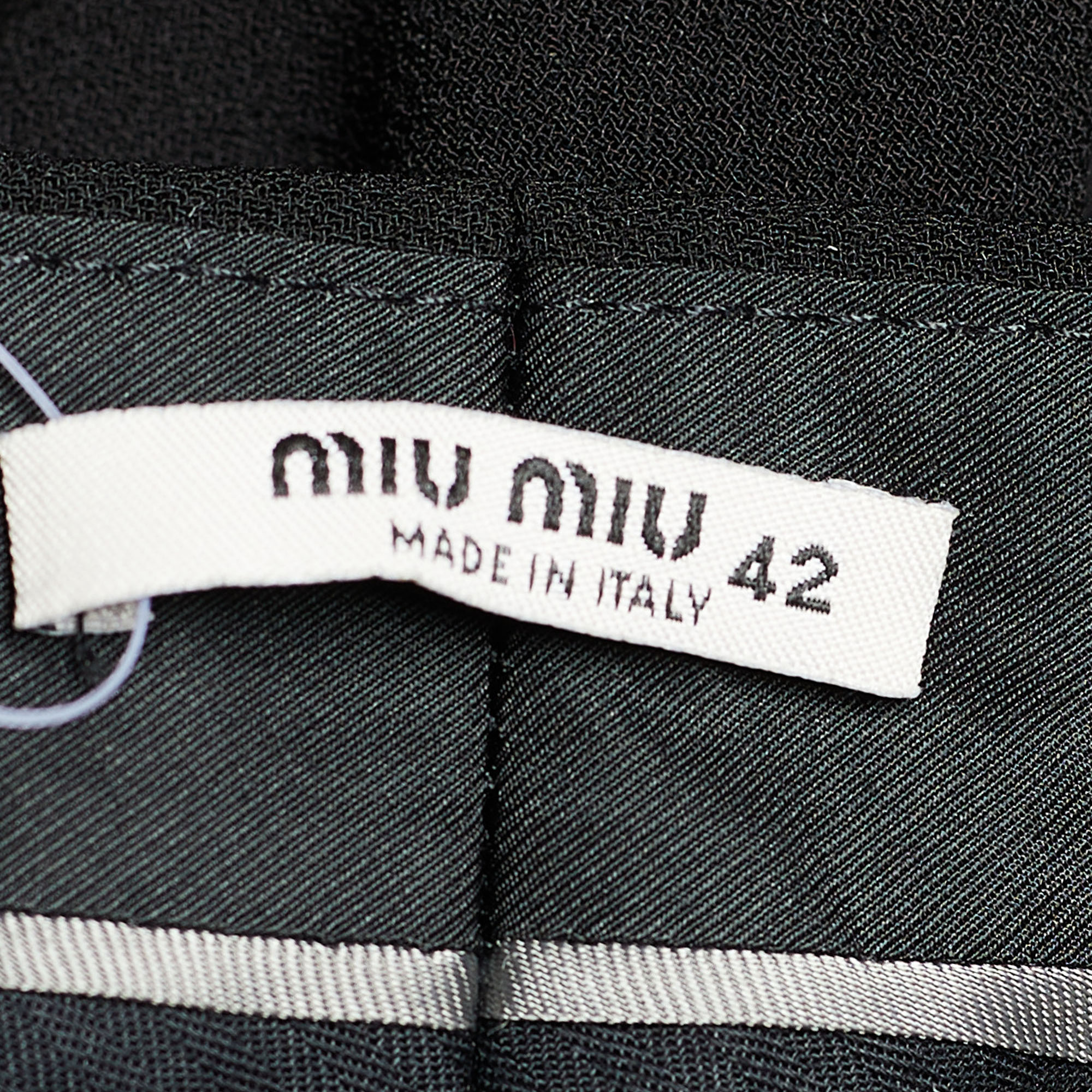 Miu Miu Black Crepe Tapered Trousers M