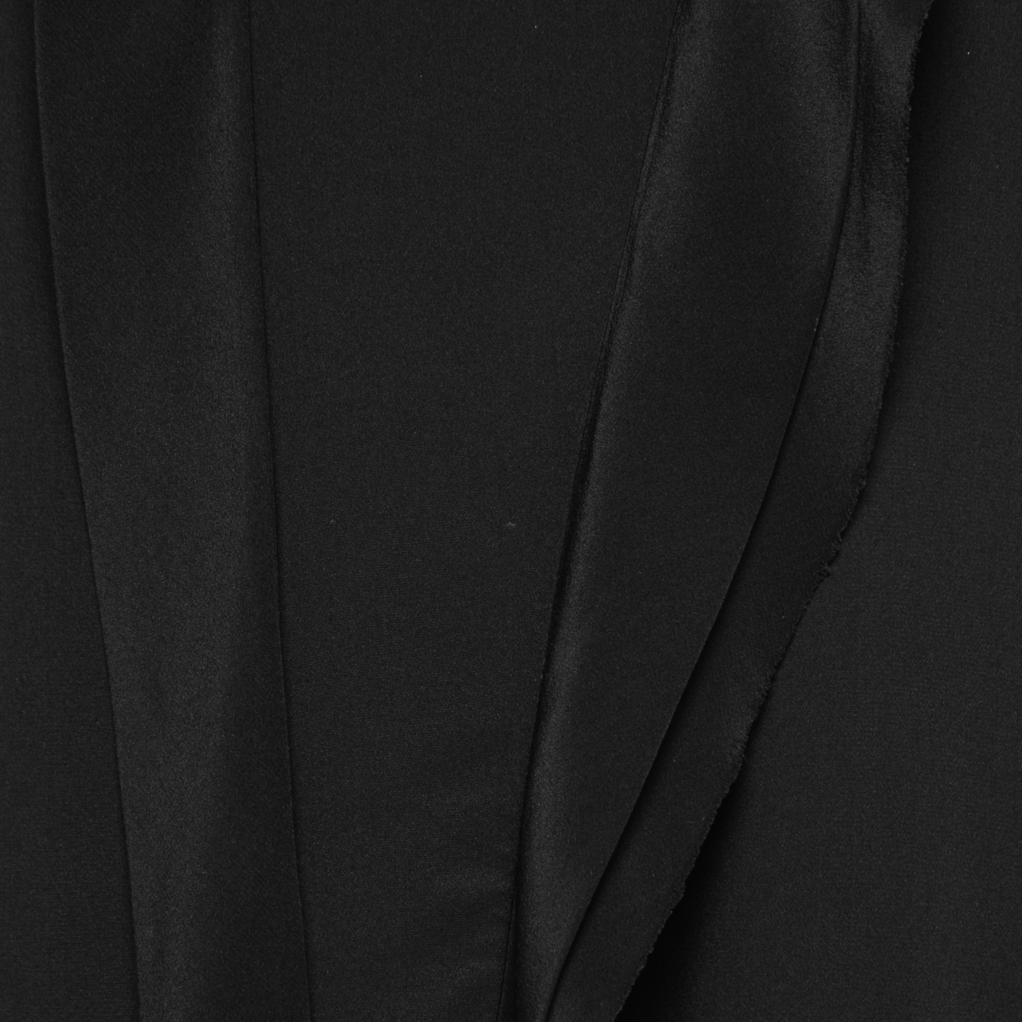 Miu Miu Black Crepe Tie Neck Ruffled Short Dress XS