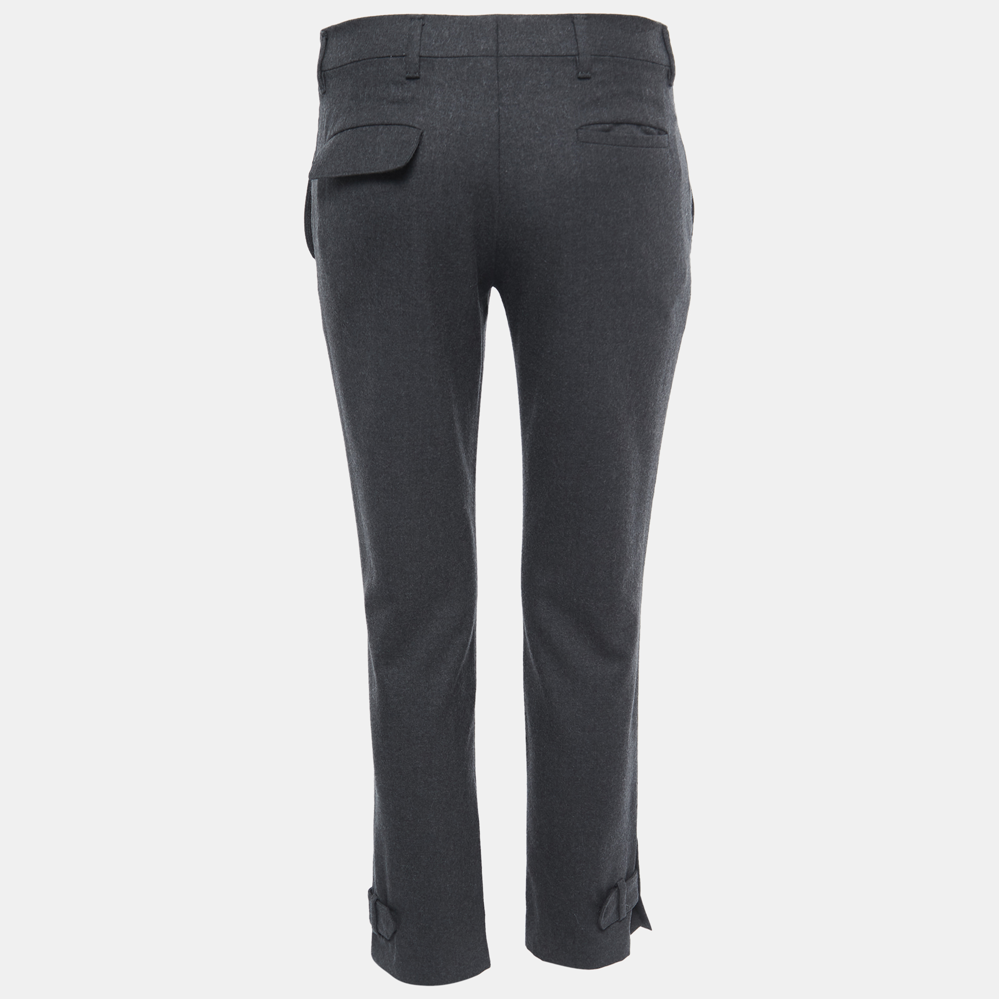 Miu Miu Grey Wool Regular Fit Cropped Pants S