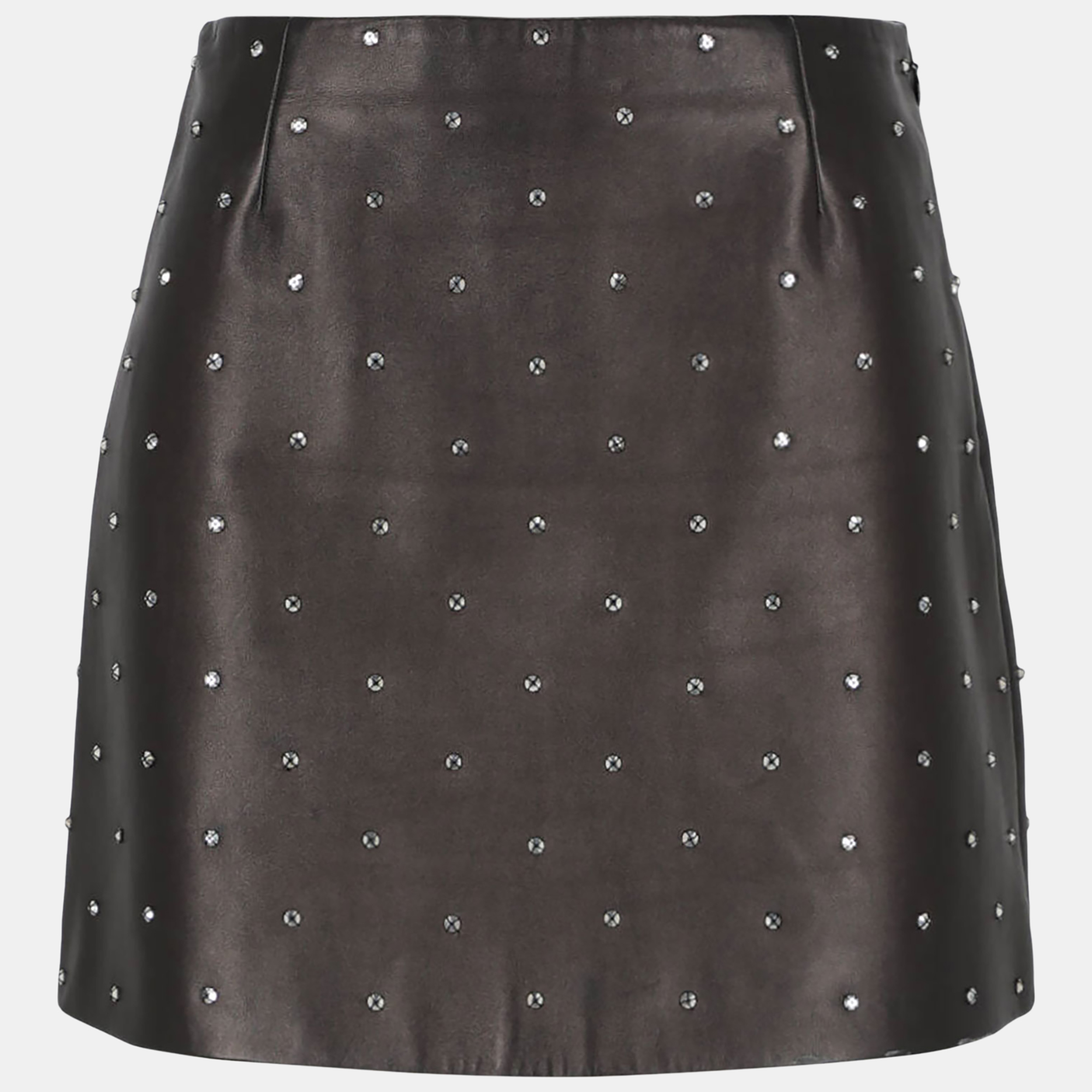 Miu Miu  Women's Leather Mini Skirt - Black - S