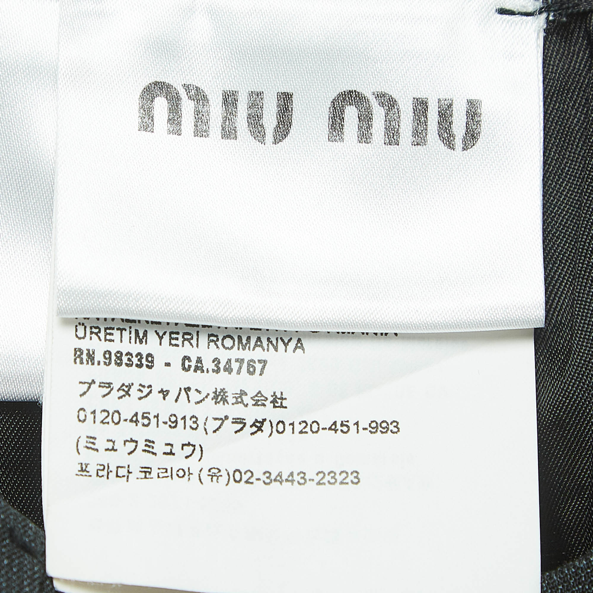 Miu Miu Grey Plaid Check Wool Blend Pencil Skirt XS