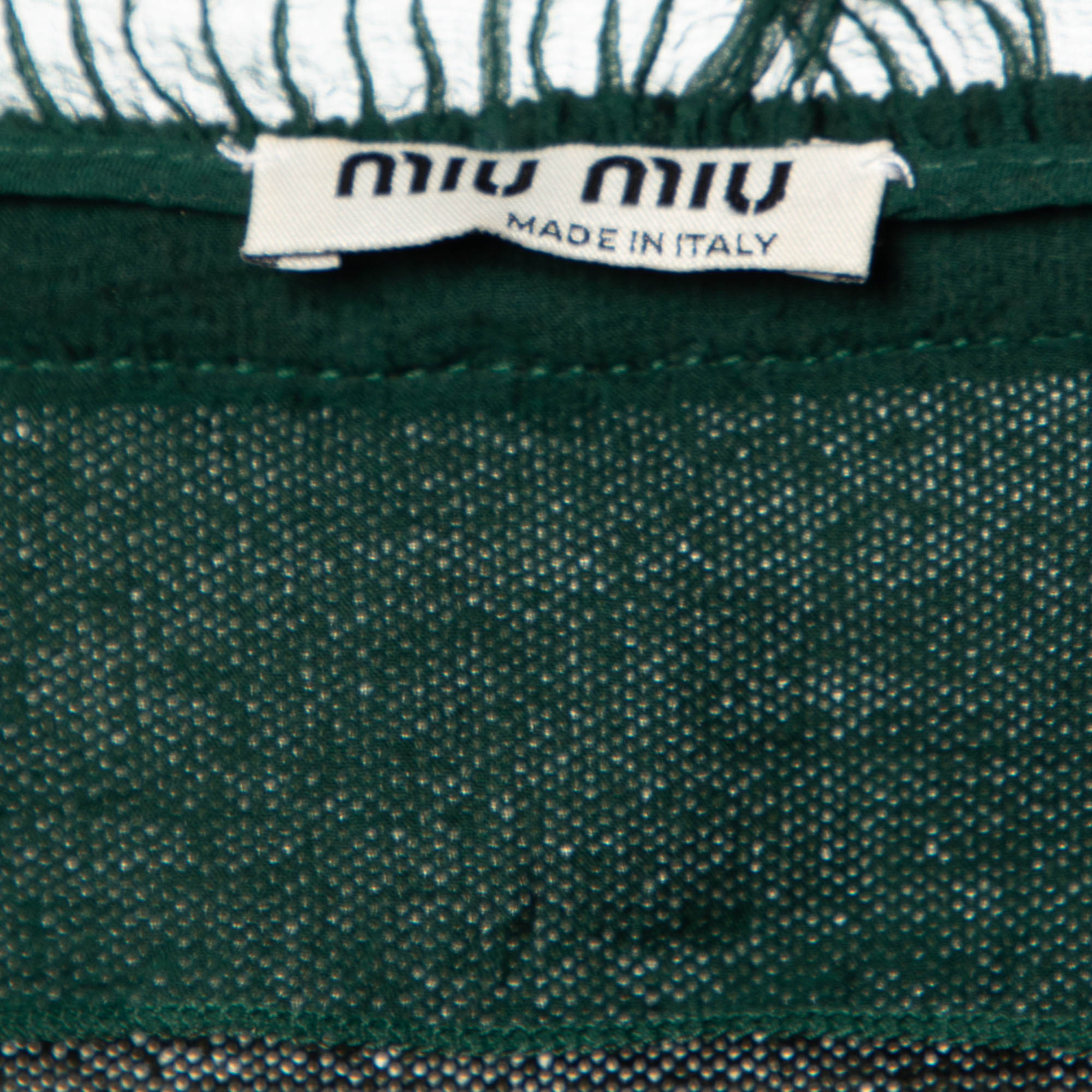 Miu Miu Green Silk & Wool Knit Ruffled Button Front Top M