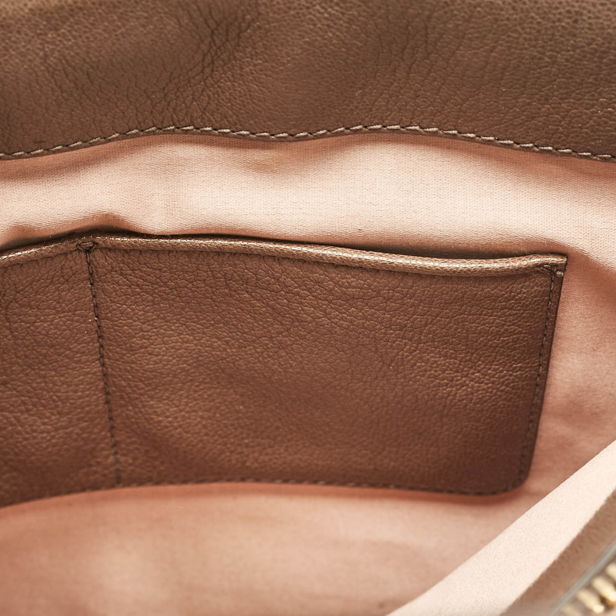 Miu Miu Brown/Beige Madras Leather Bicolor Tote