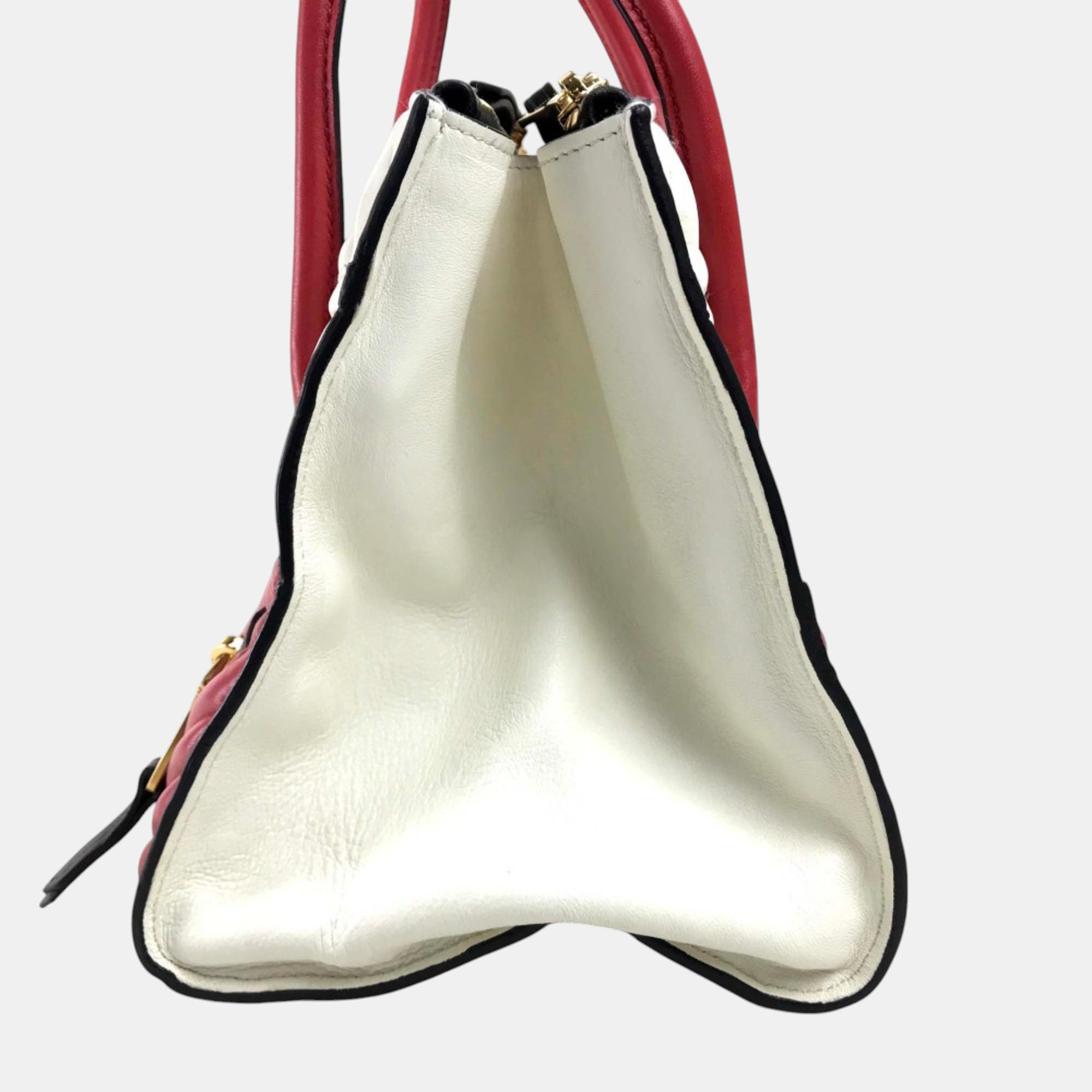 Miu Miu White Red Biker Bag