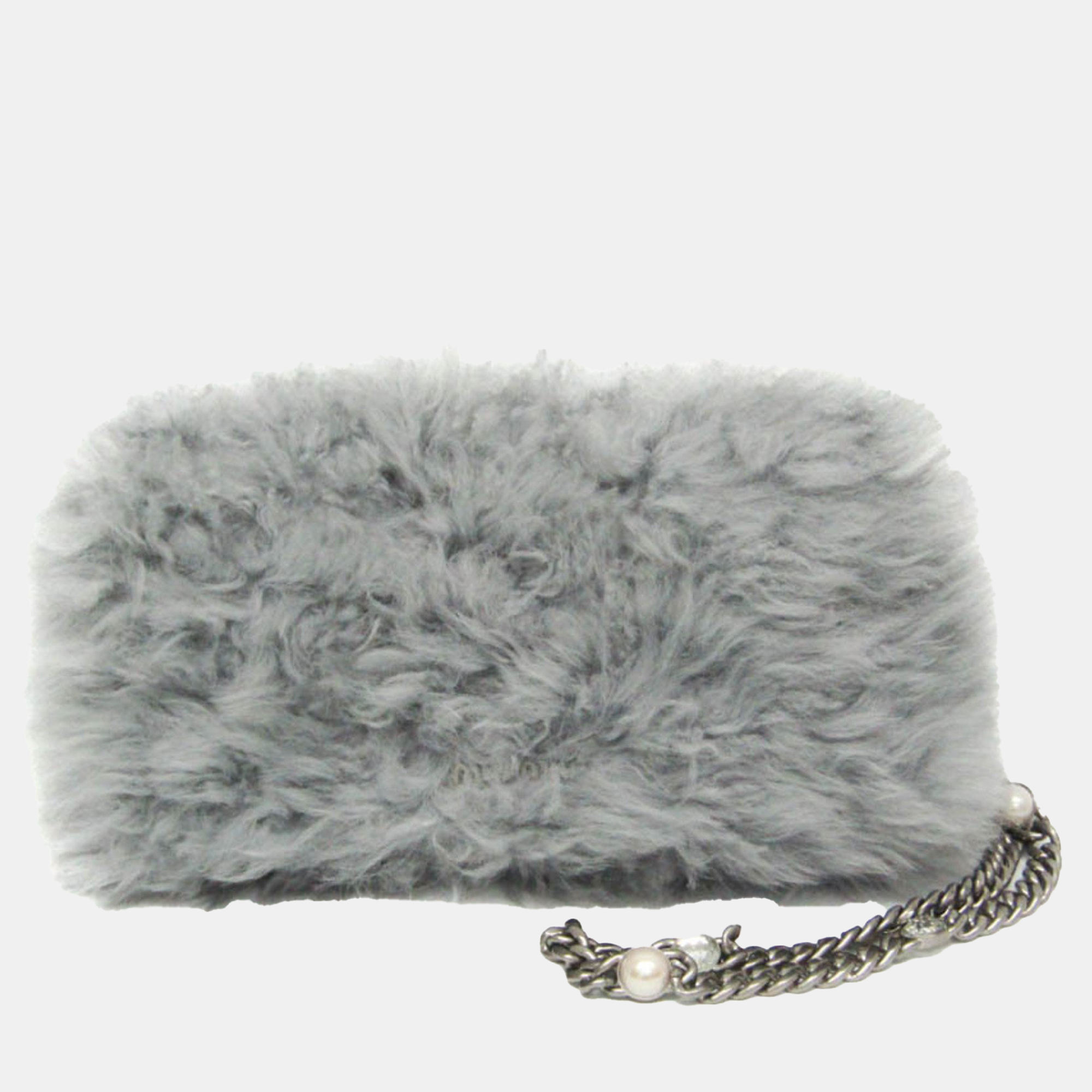 Miu Miu Grey Fur Shoulder Bag