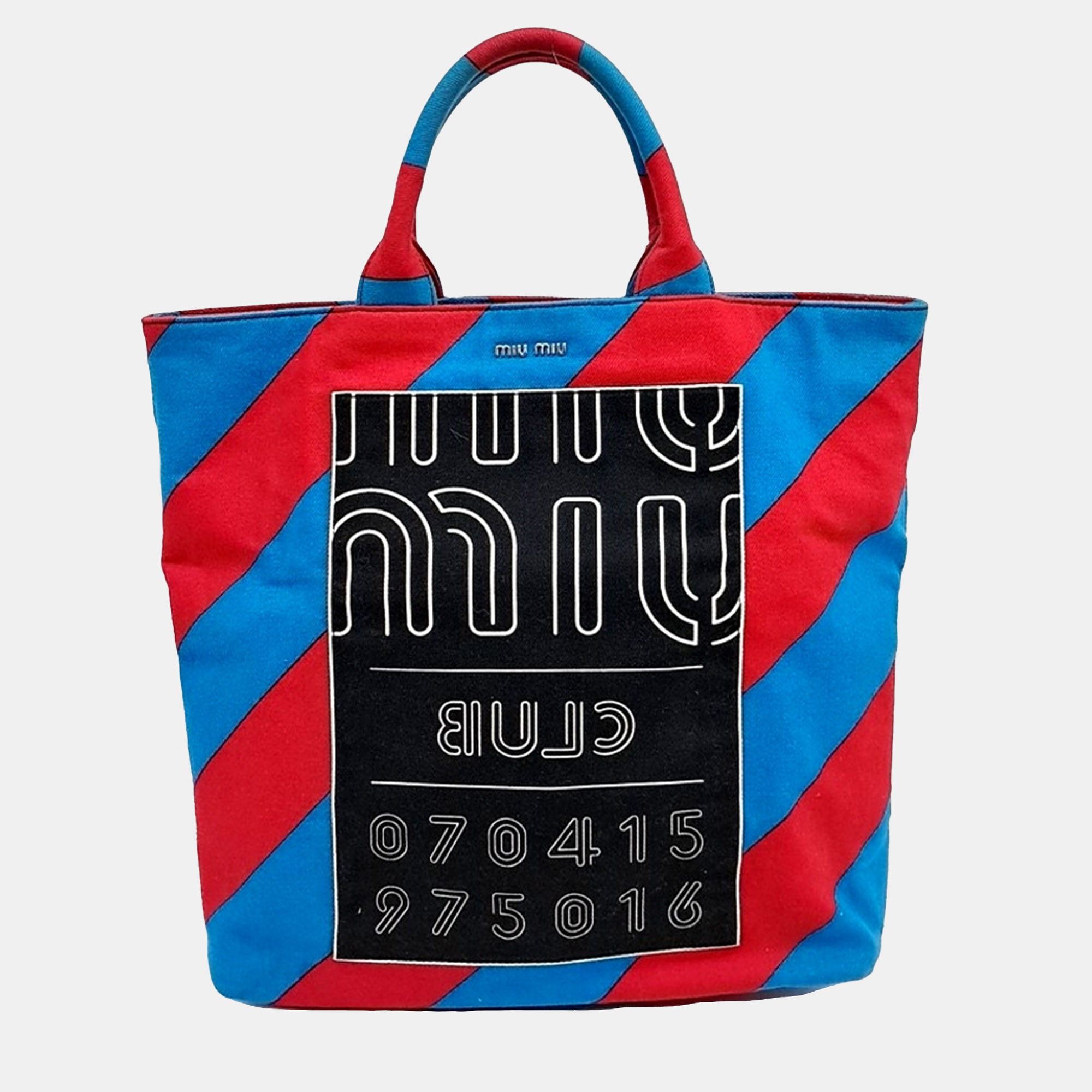 Miu Miu Blue Multicolor Red Fabric Miu Miu Blue/Red/Multicolor Fabric tote bag