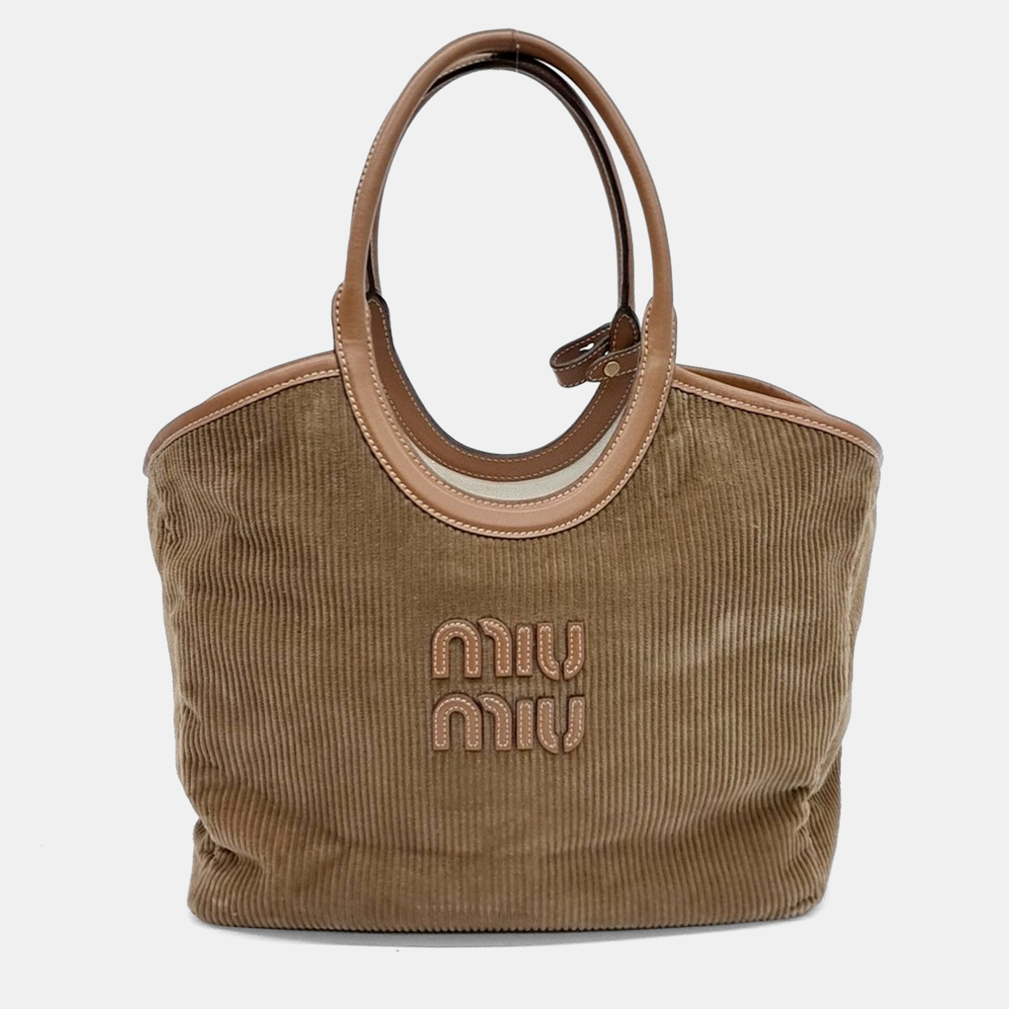 Miu Miu Brown Suede Ivy Bag - Miu Miu - Modalova