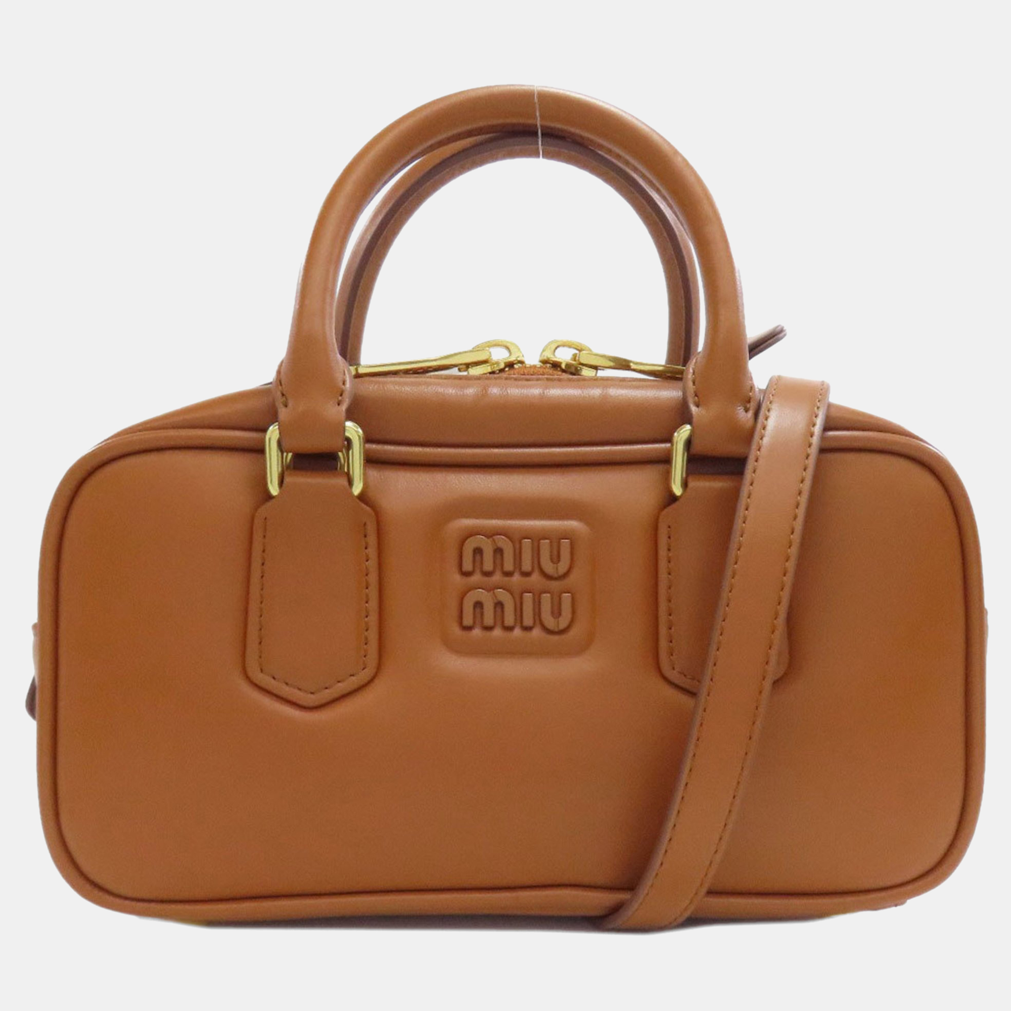 Miu Miu Miu Arcadi Leather Handbag, Brown
Miu Miu Miu Arcadi Leather Handbag, Brown