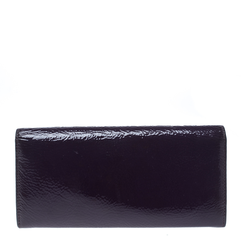 Miu Miu Purple Patent Leather Continental Wallet