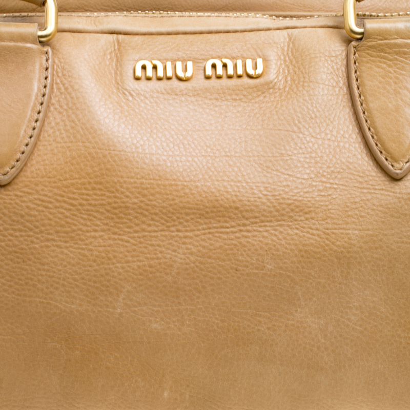 Miu Miu Light Brown Leather Satchel