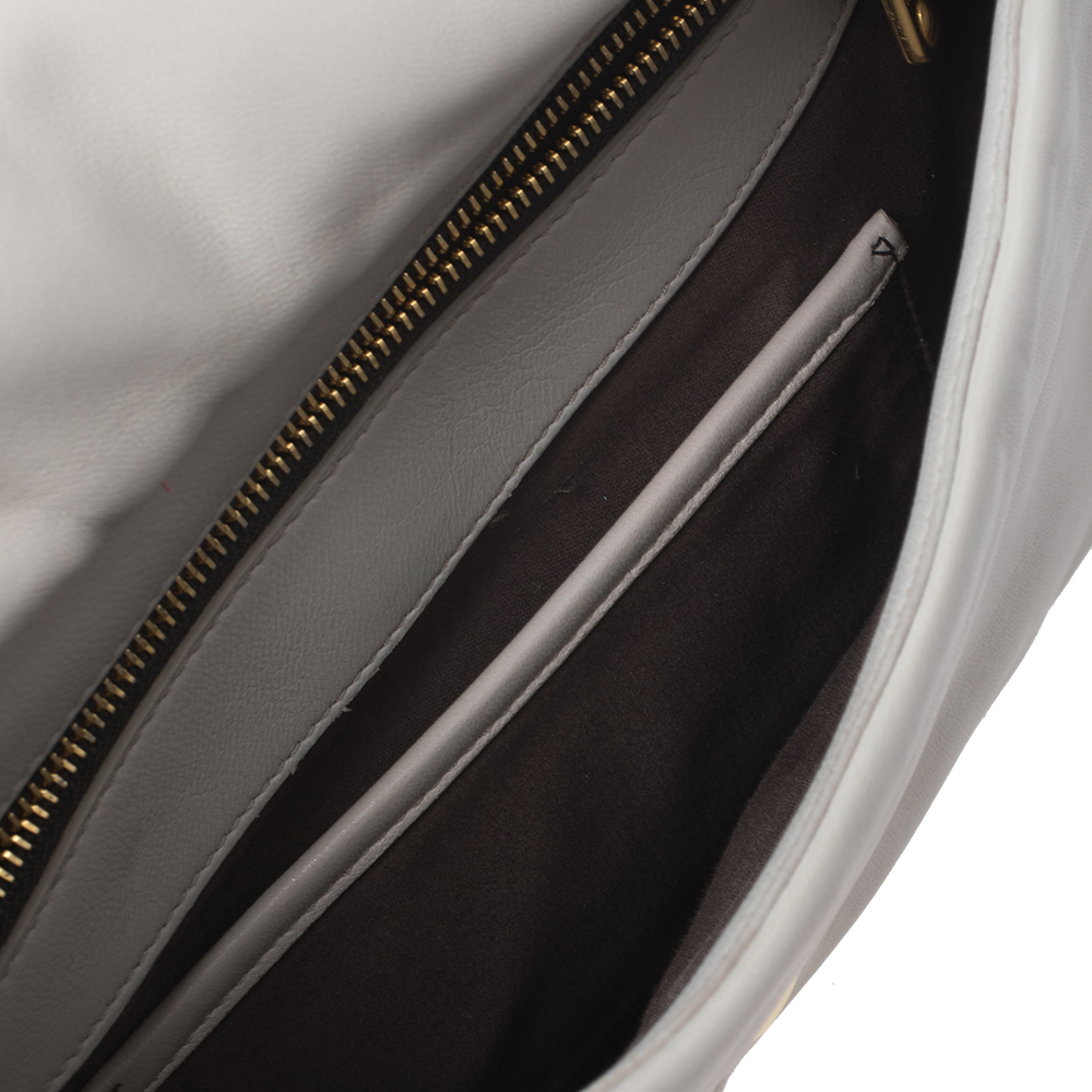 Miu Miu Grey Leather Frame Chain Shoulder Bag