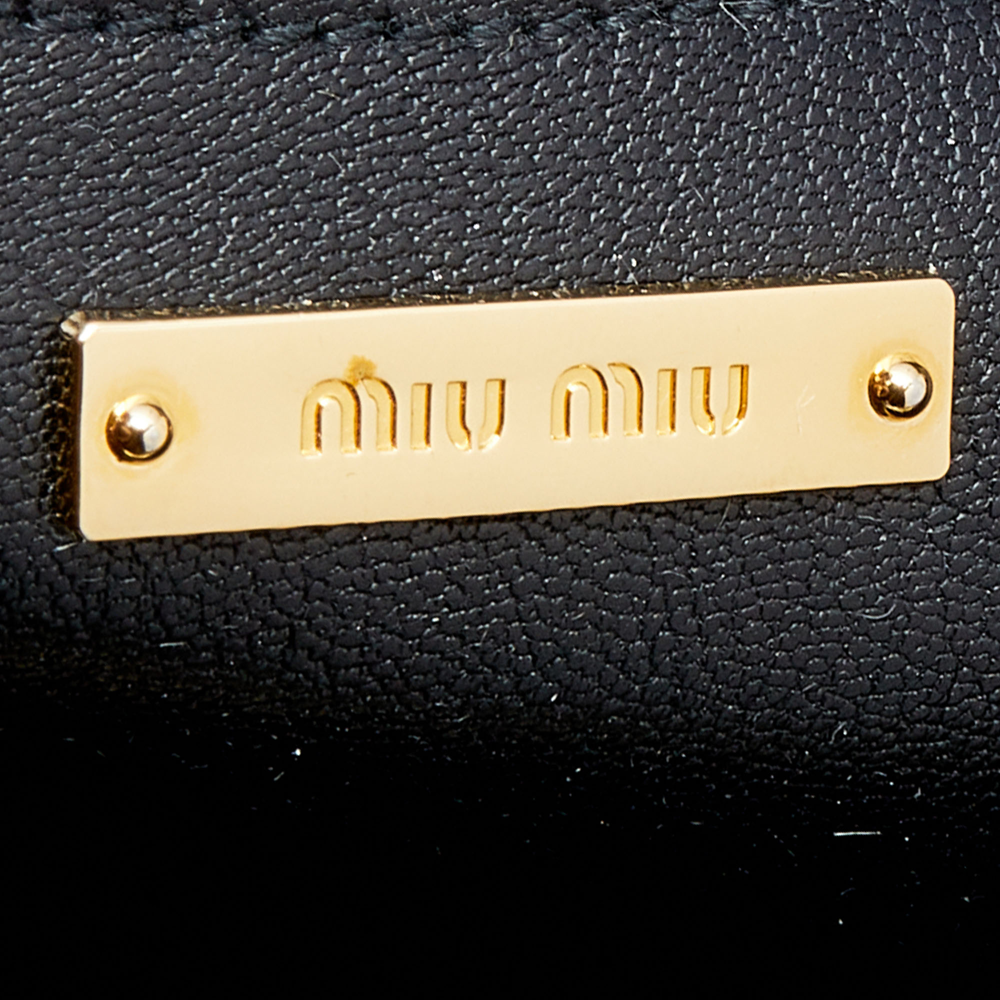 Miu Miu Black Vitello Soft Leather Large Top Handle Bag