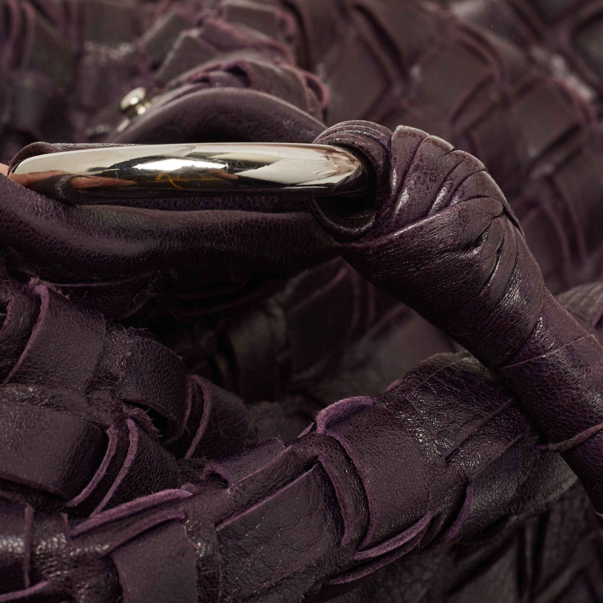 Miu Miu Purple Woven Leather Tote