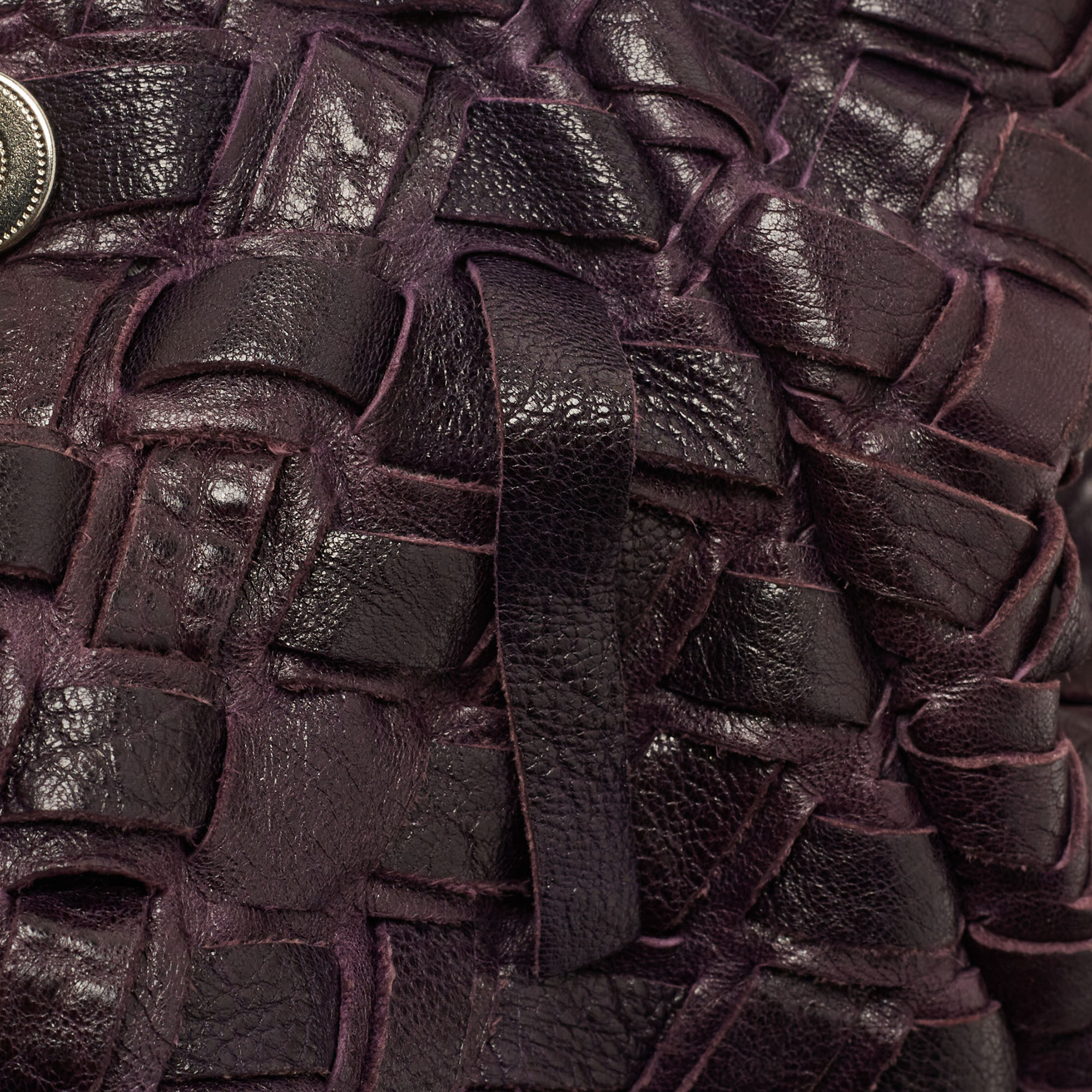 Miu Miu Purple Woven Leather Tote