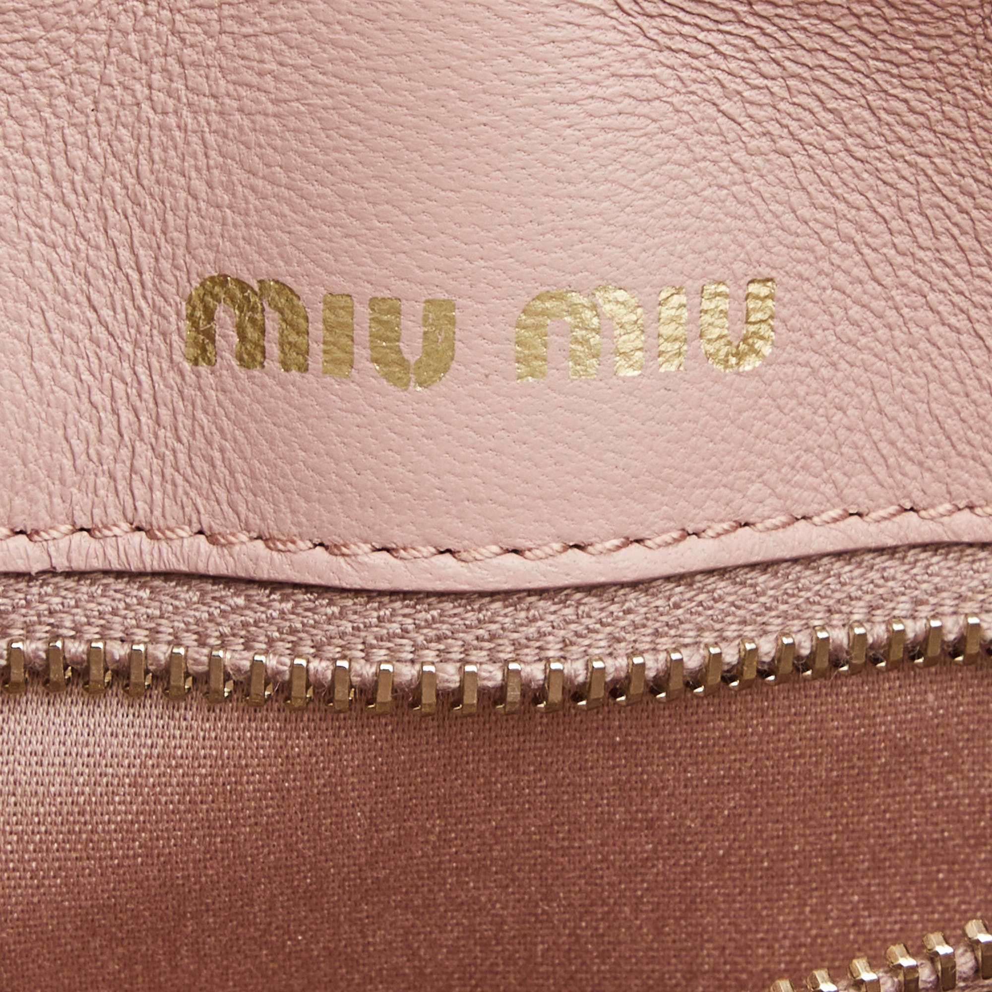 Miu Miu Light Pink Matelassé Leather Pushlock Flap Tote