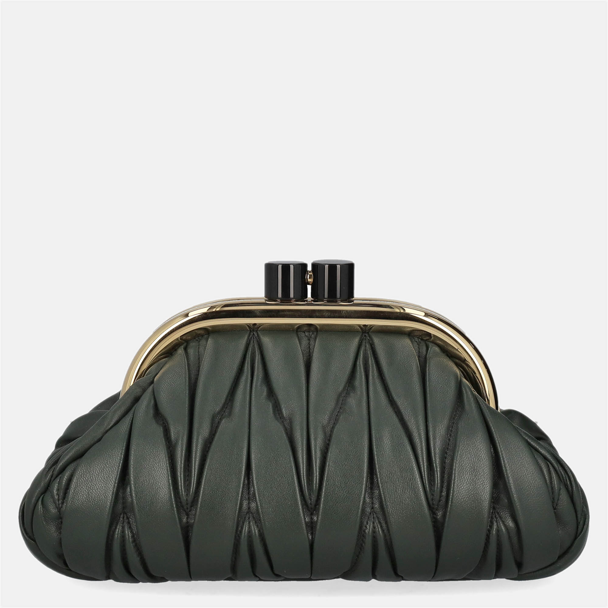 Miu Miu  Women's Leather Clutch Bag - Green - One Size