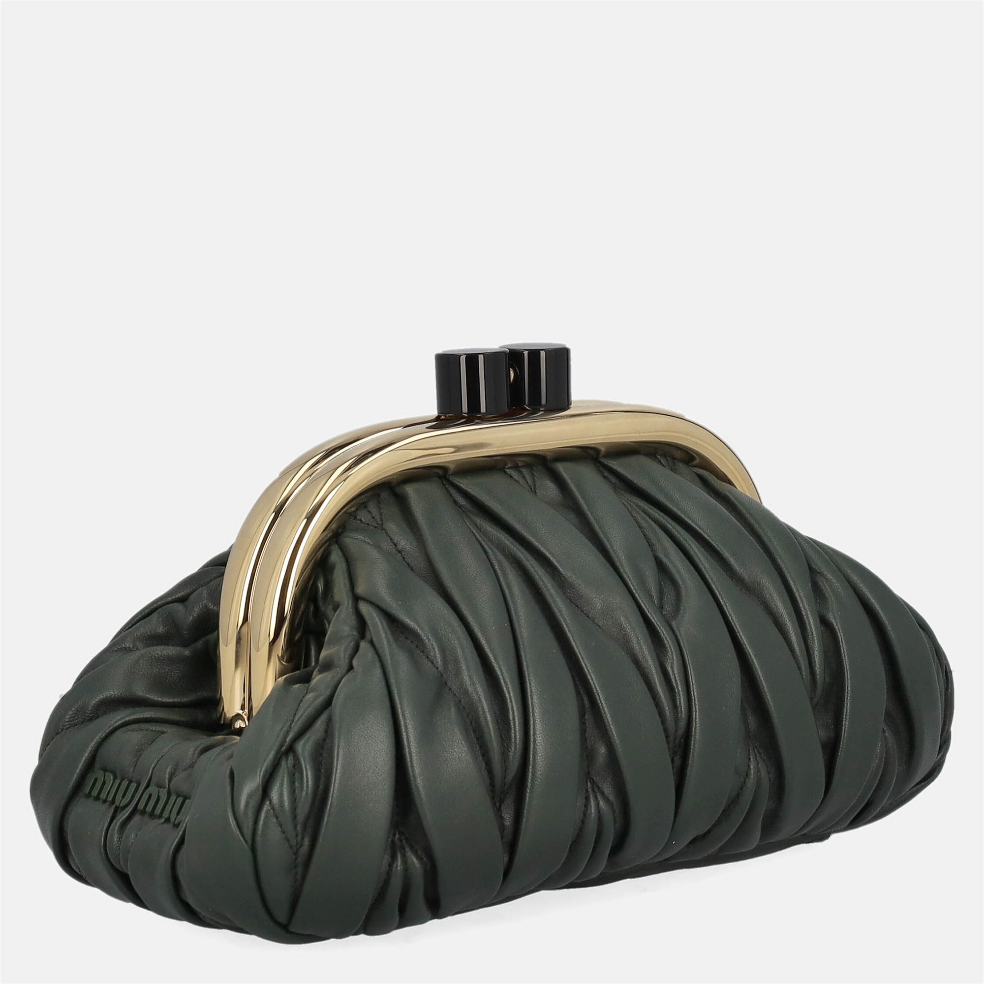 Miu Miu  Women's Leather Clutch Bag - Green - One Size